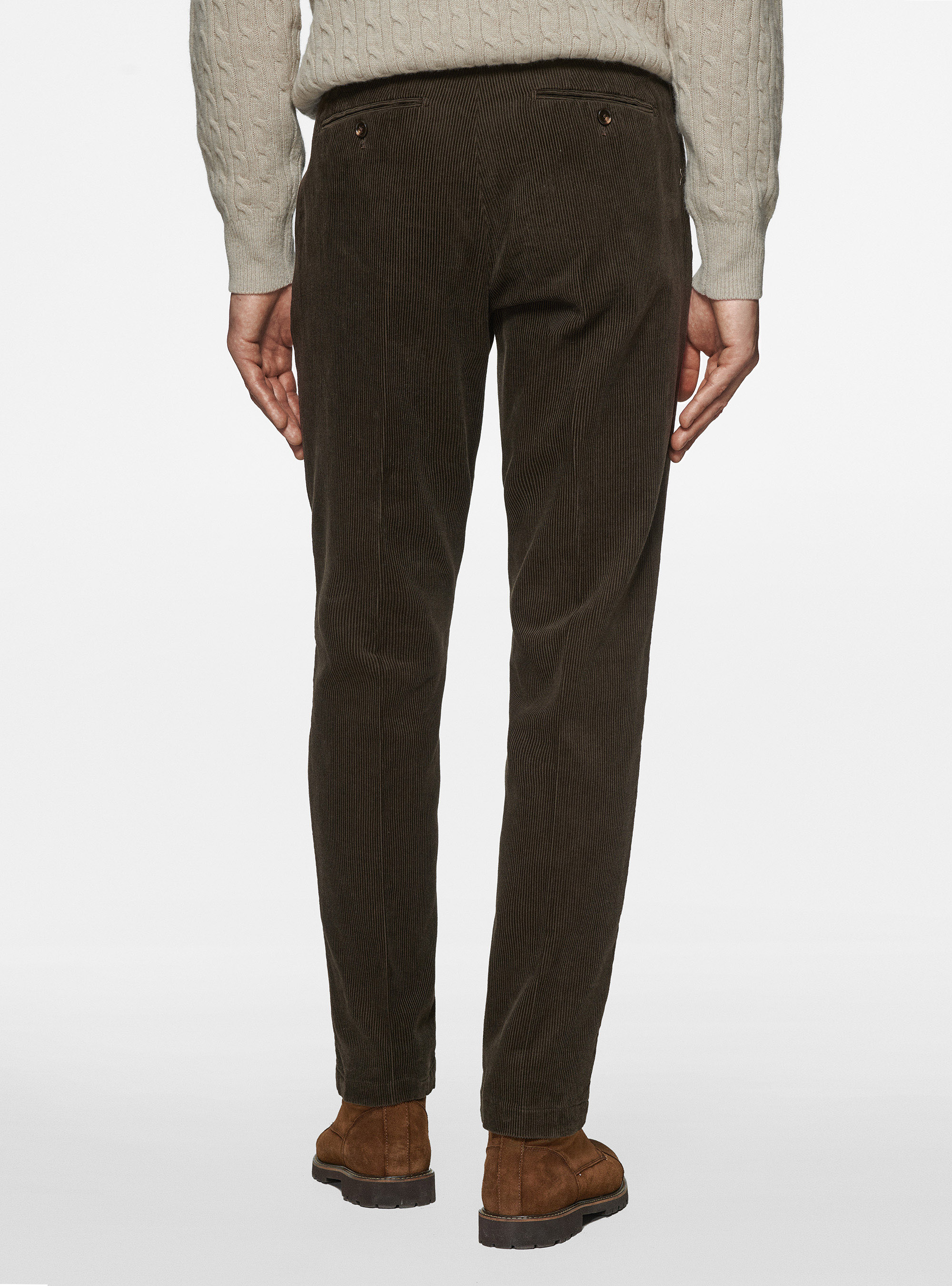 Pantaloni in velluto, MARRONE