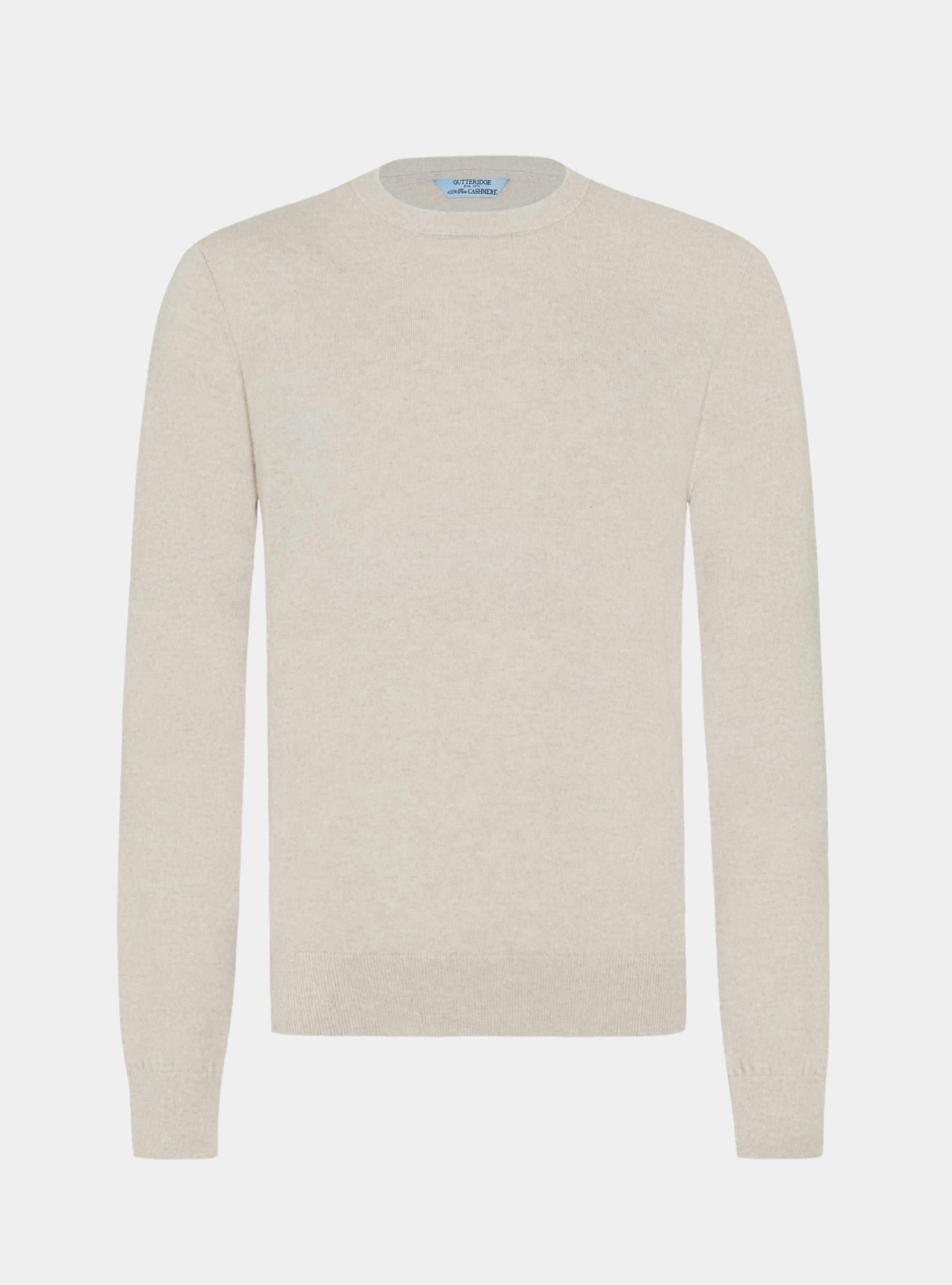 Maglia girocollo in 100% cashmere, ECRU