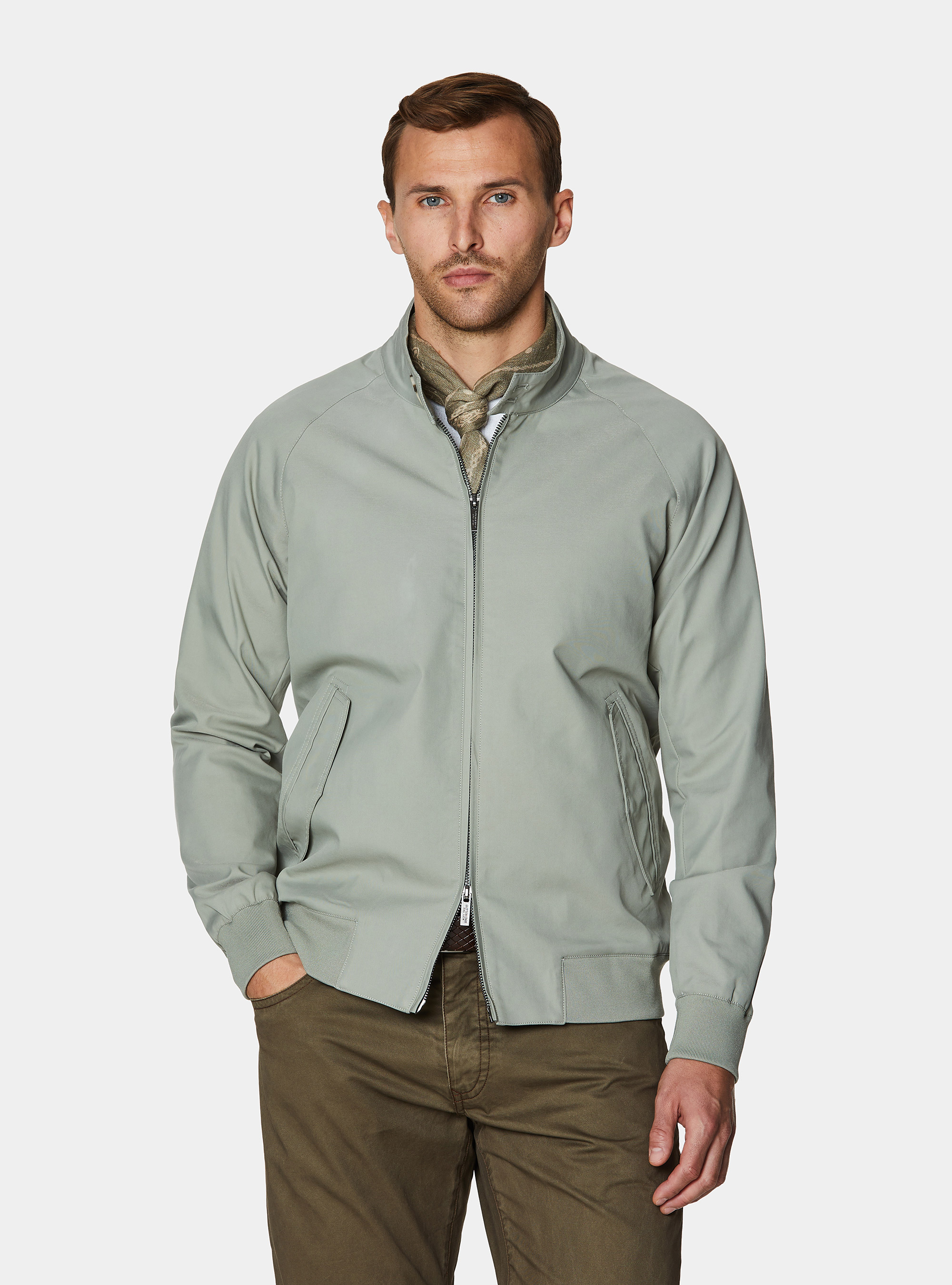 Cazadora bomber en mezcla de algod&oacute;n, SALVIA 0602C