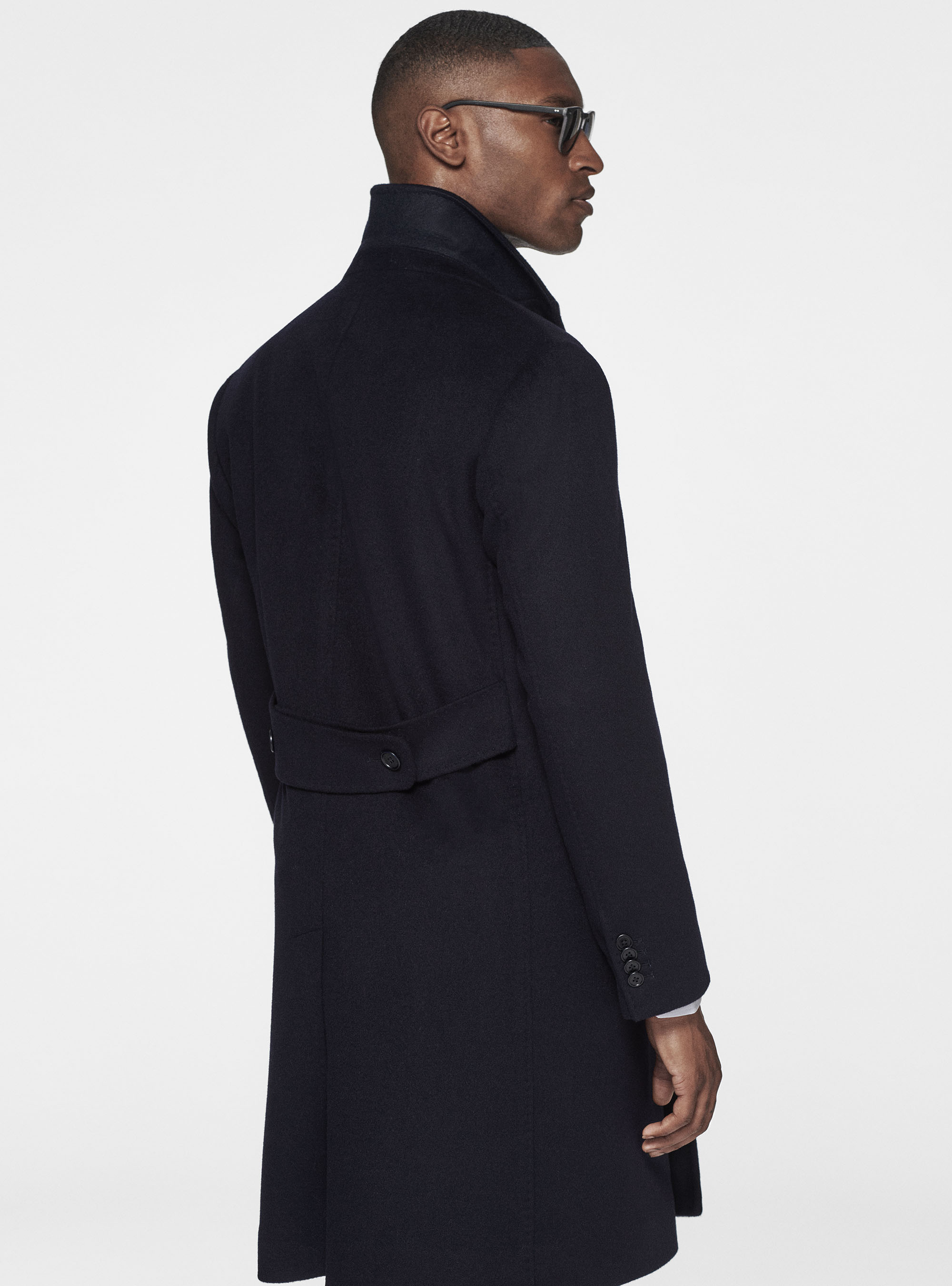 Wool and cashmere double-breasted coat