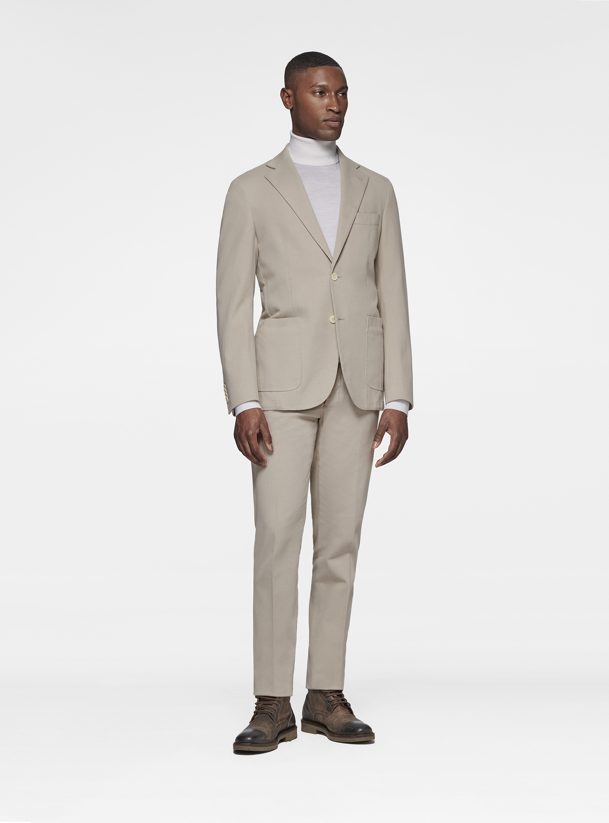 Giacca in cotone cashmere, ECRU