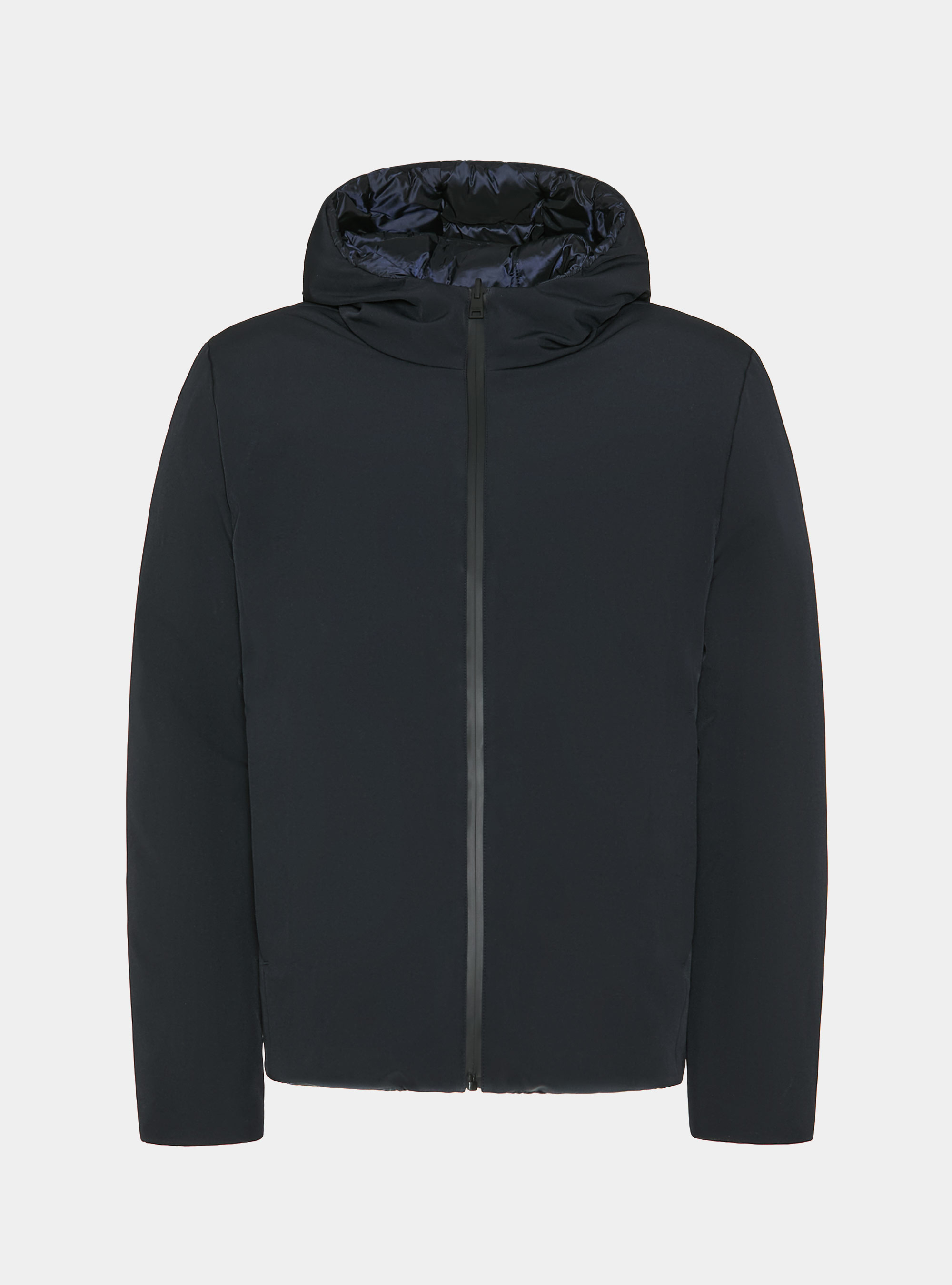 Reversible technical jacket with hood, NAVY BLUE