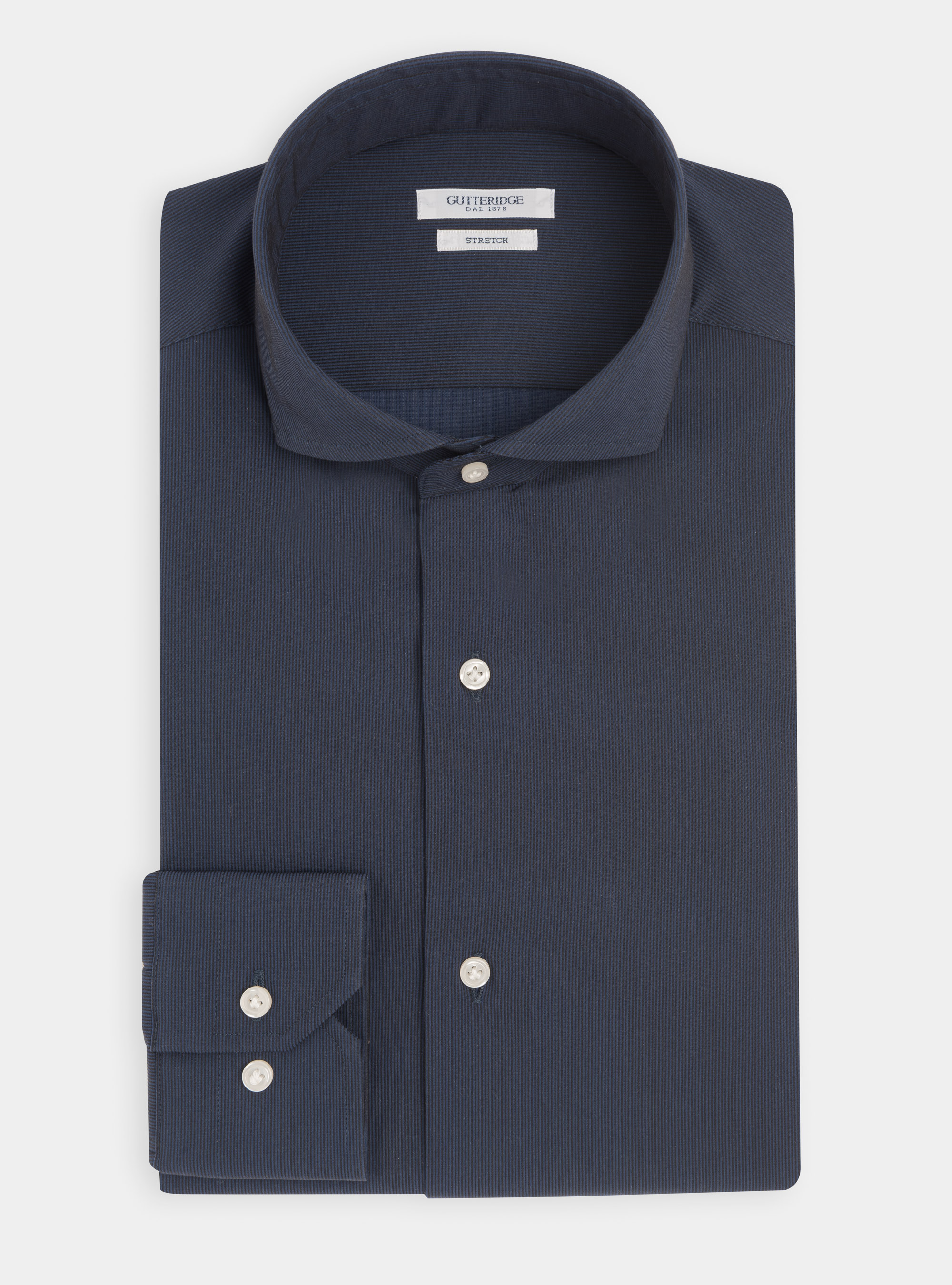 Camicia slim fit in piquet di cotone stretch