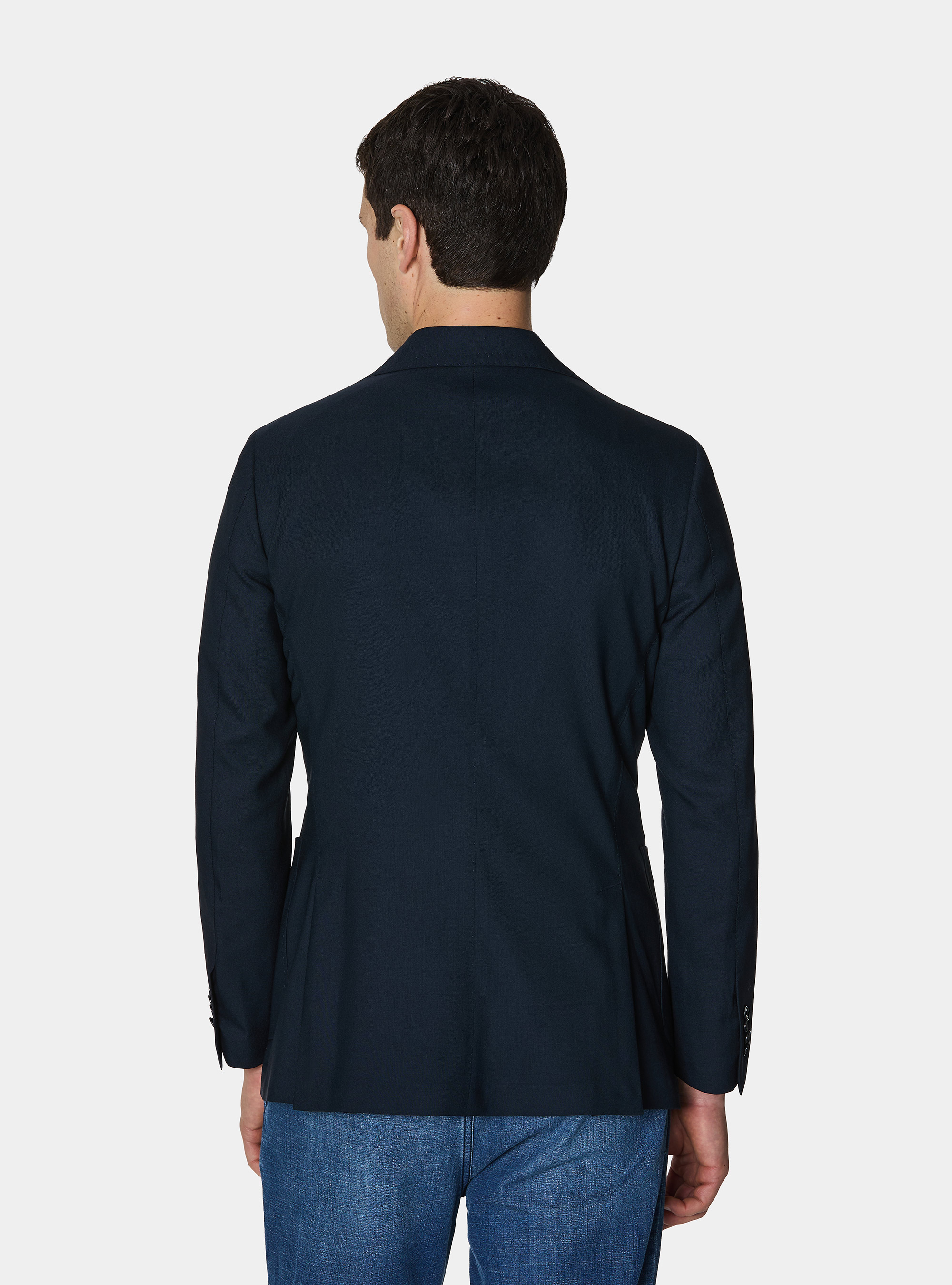 Veste crois&eacute;e en pure laine Vitale Barberis Canonico, BLEU