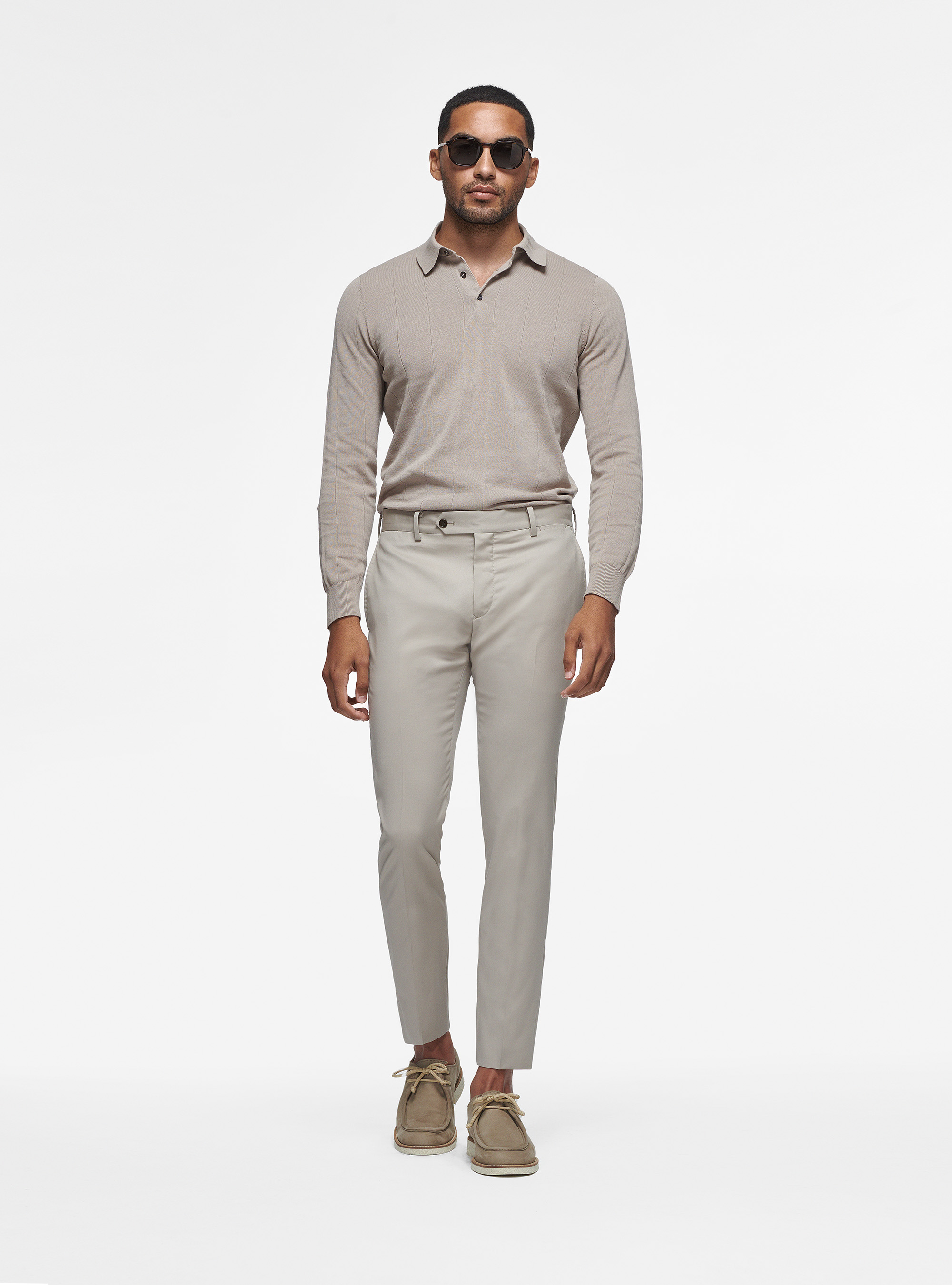 Trousers in pure 110's superfine wool, SAND