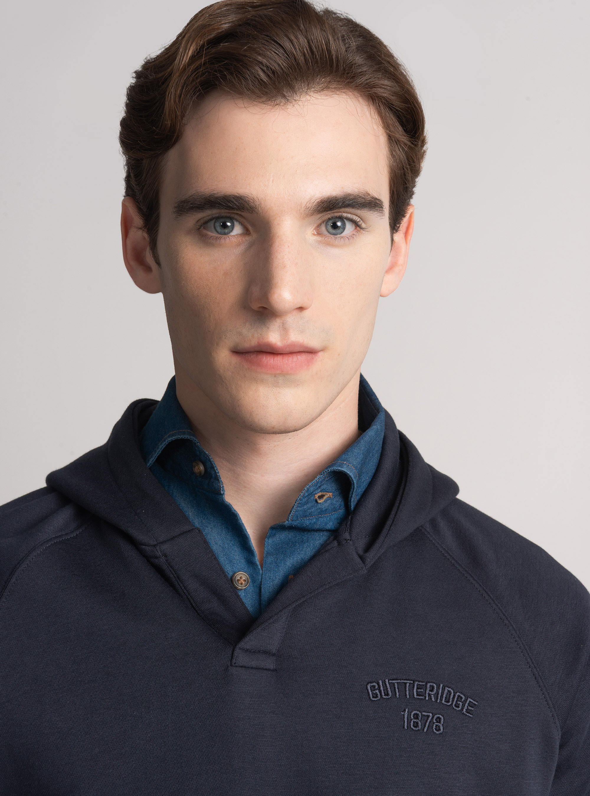 Sudadera con capucha GT01 en mezcla de algodón, AZUL MARINO