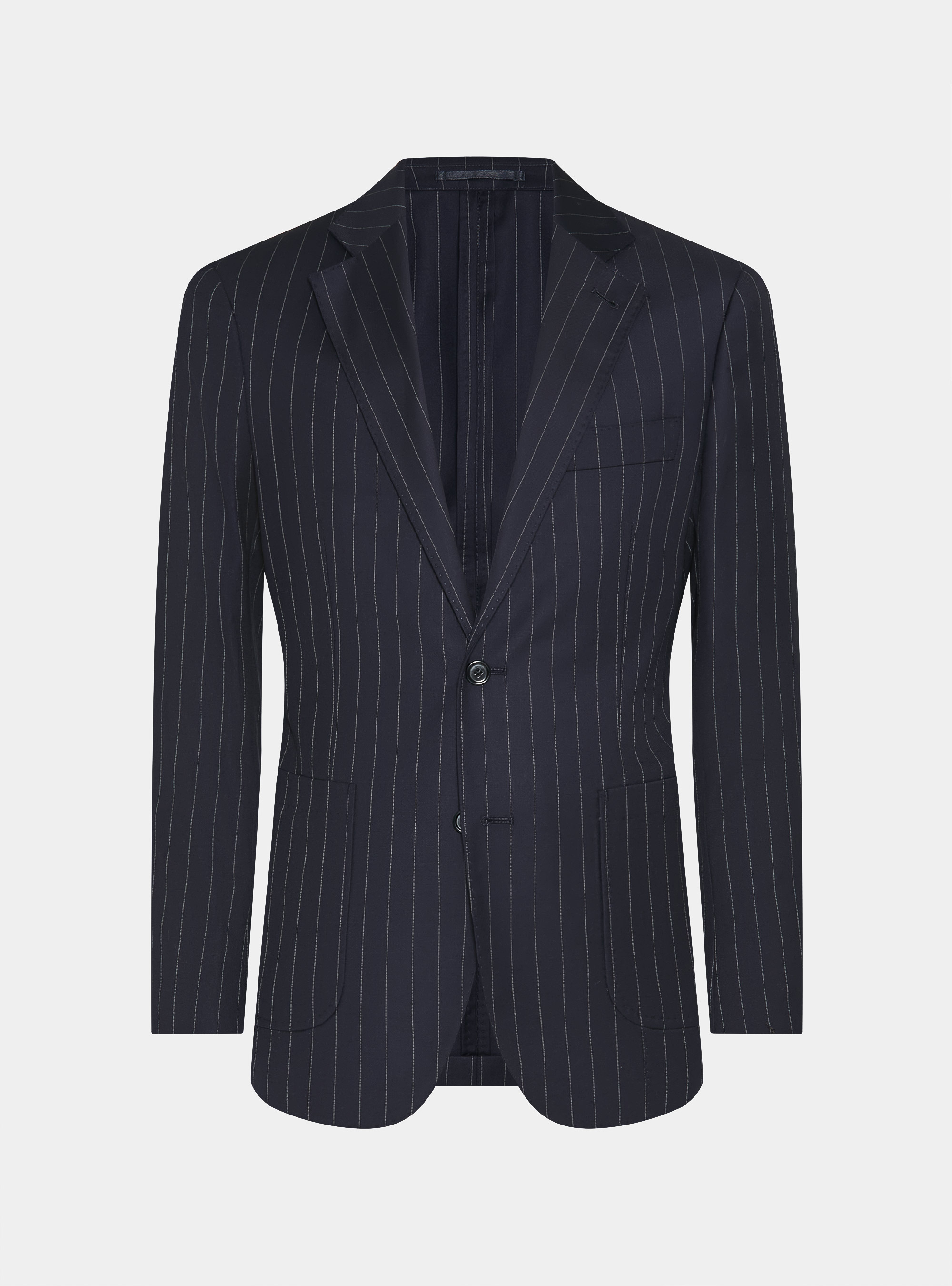 Pure wool pinstripe suit blazer by Vitale Barberis Canonico, NAVY BLUE