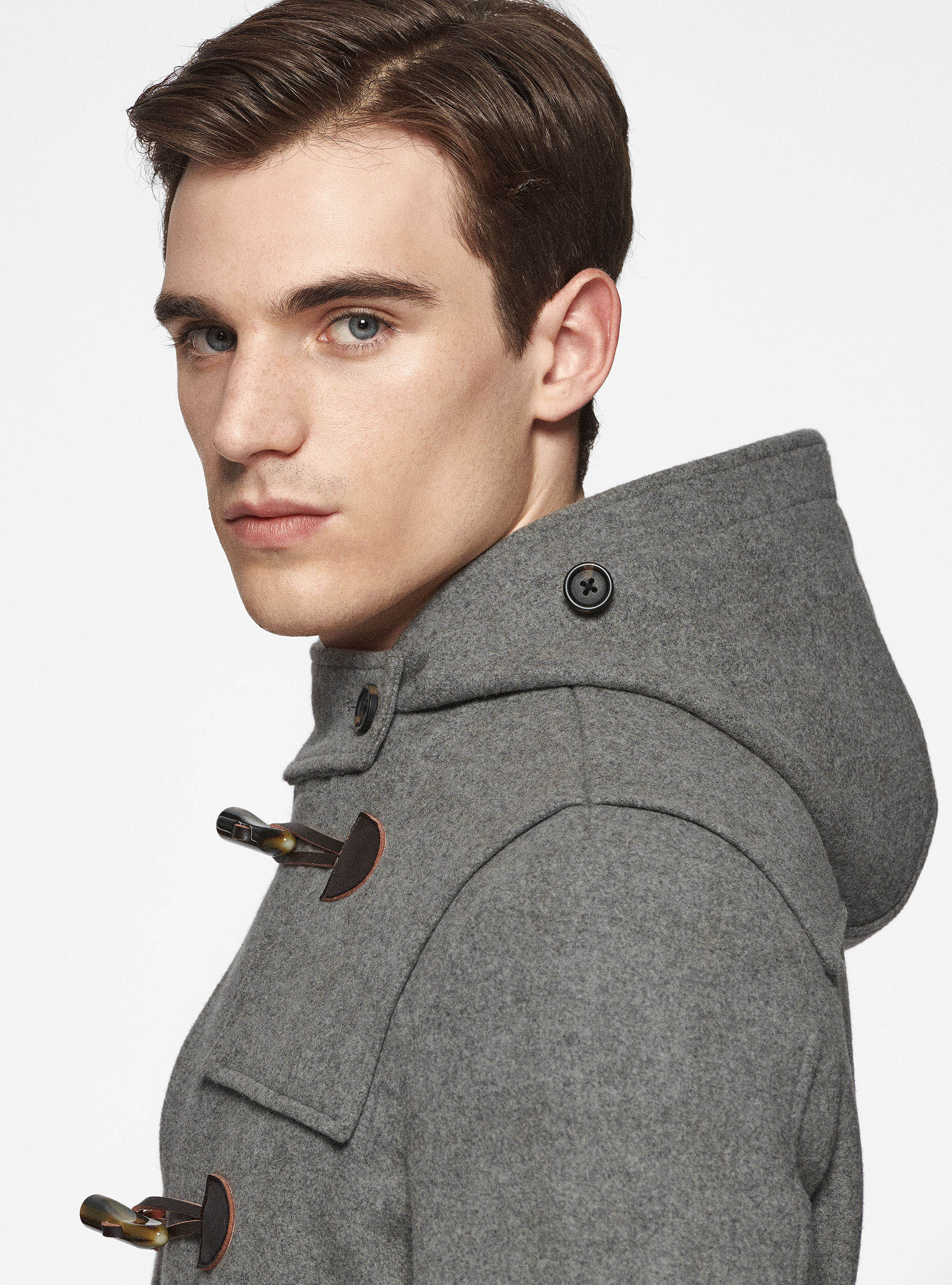 Montgomery in misto lana con interno a quadri, GRIGIO MELANGE 0151C