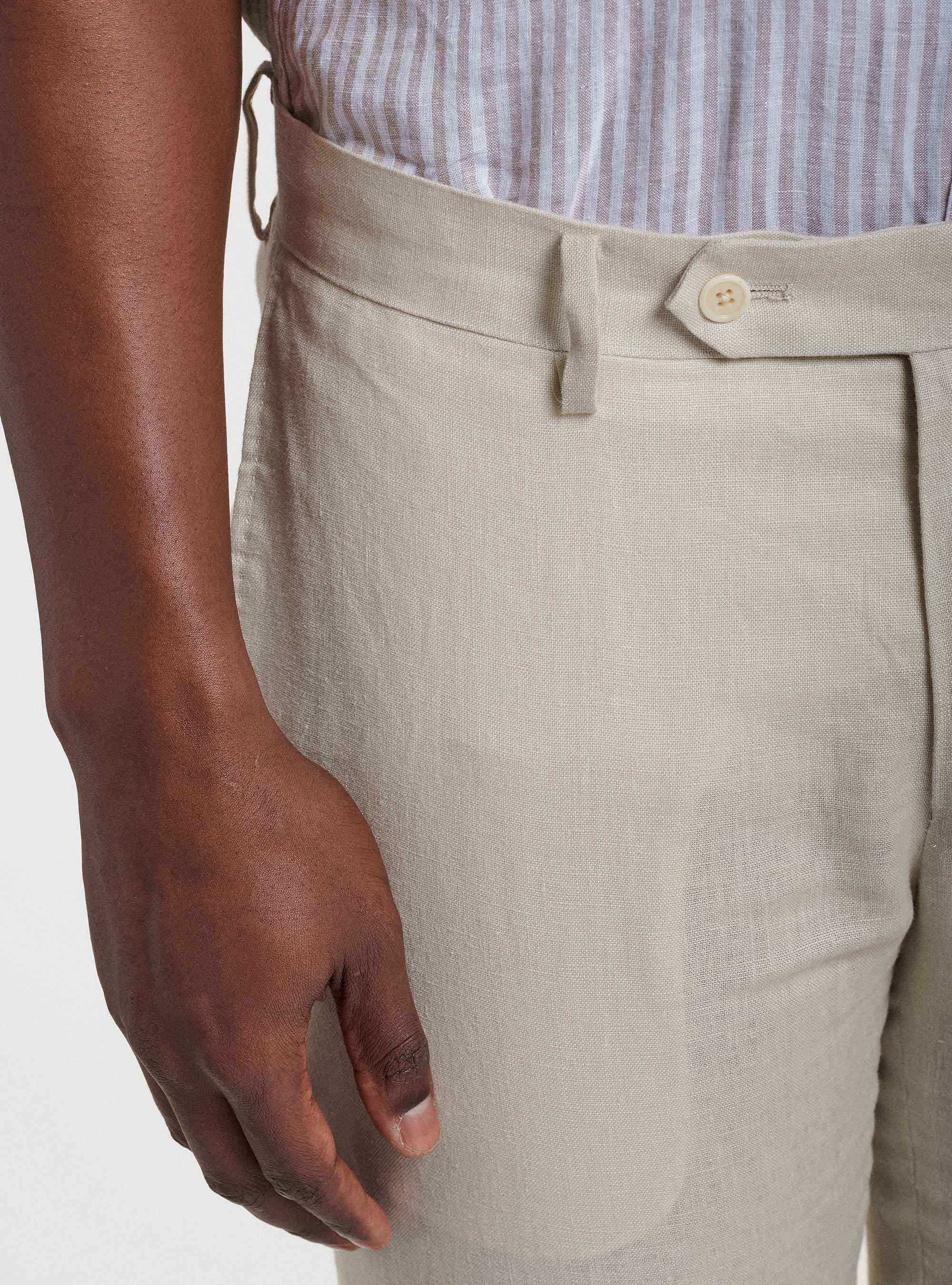 Kleidungshose aus reinem Leinen, ECRU 0560C