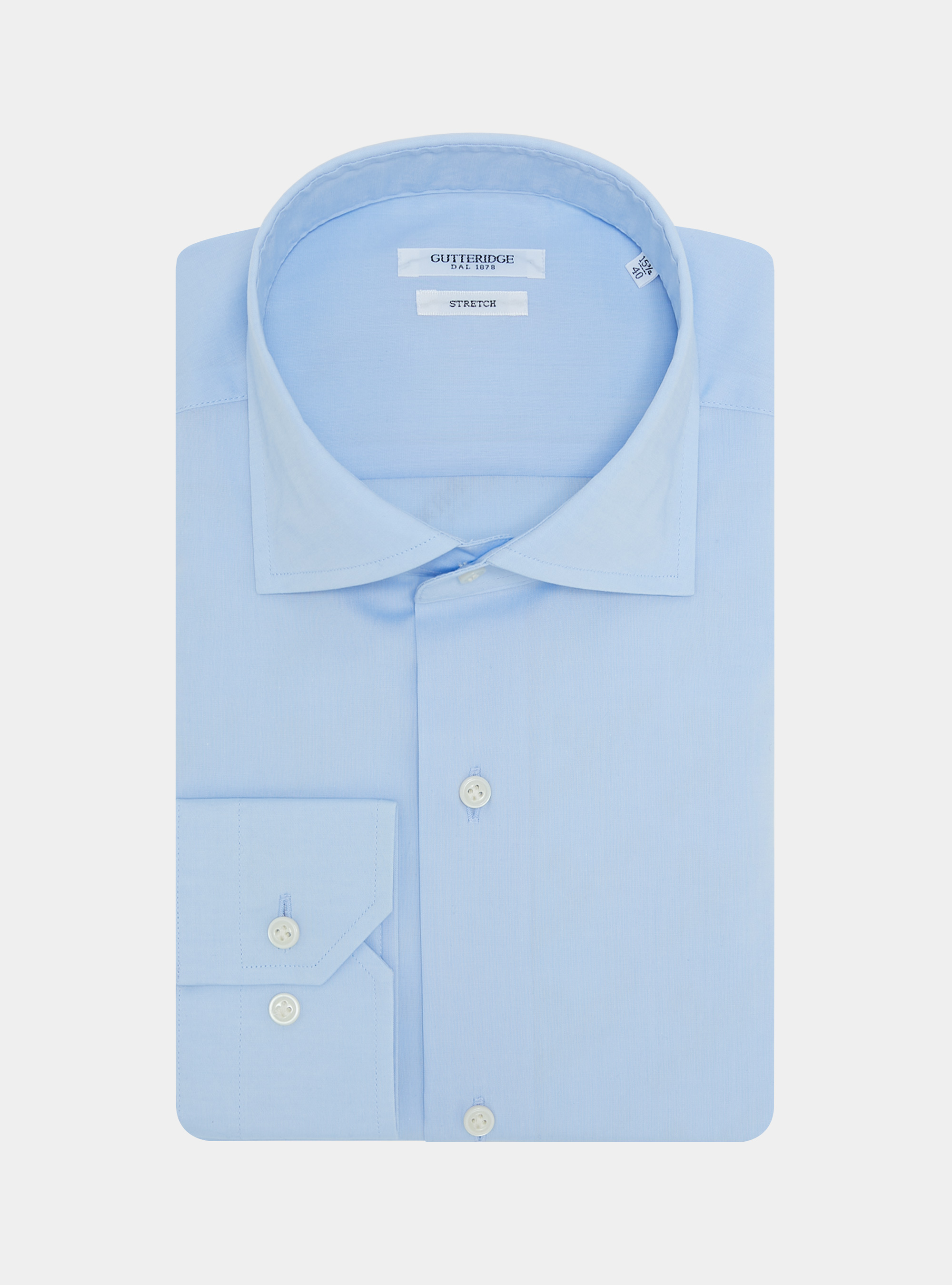 Chemise en popeline stretch, BLEU CIEL