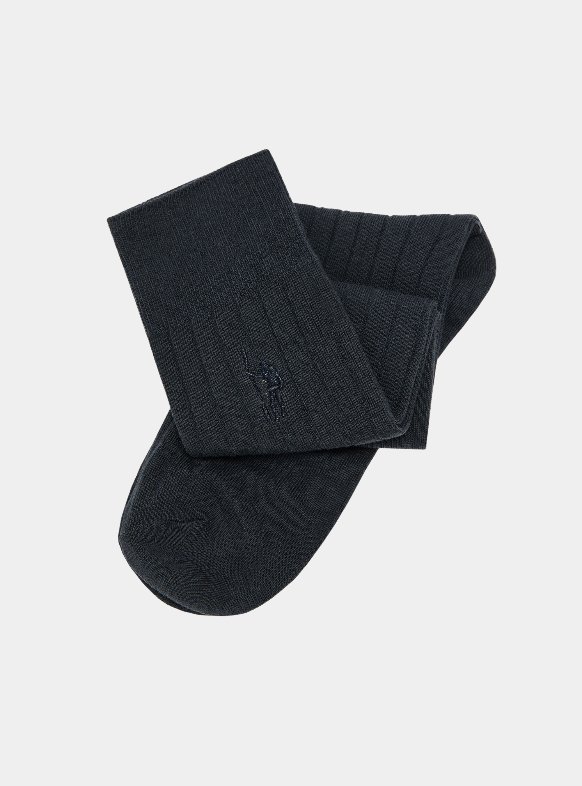 Calcetines de canalé con bordado, GRIS MARENGO