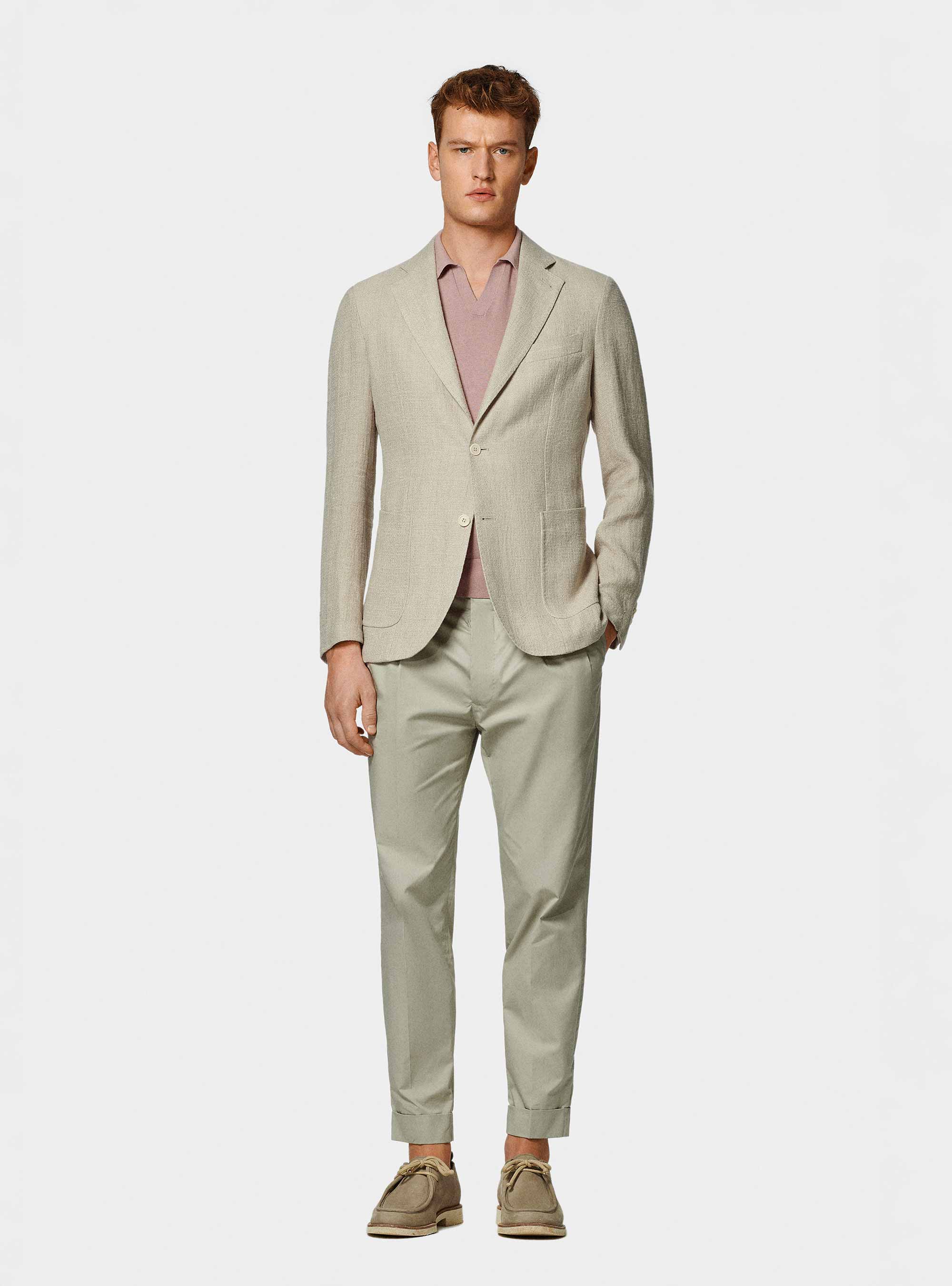 Veste en cr&ecirc;pe de lin, SABLE