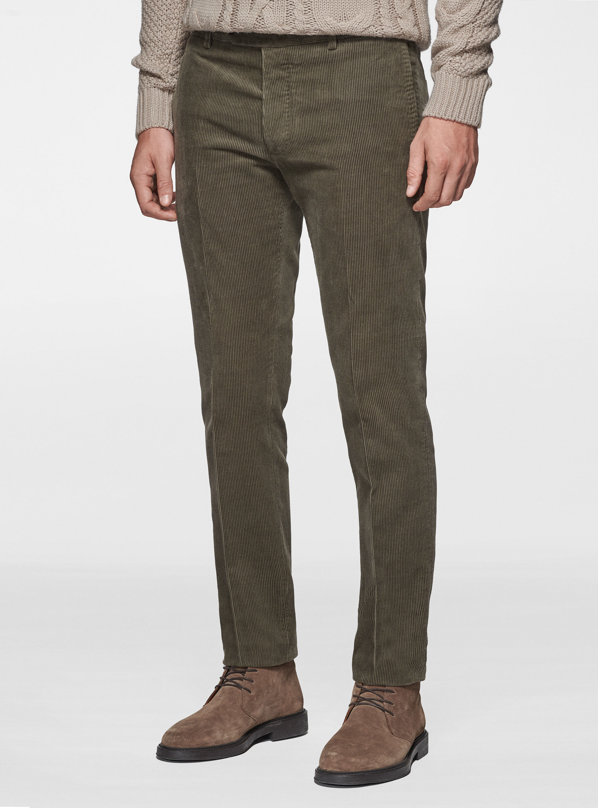 Pantaloni in velluto, VERDE