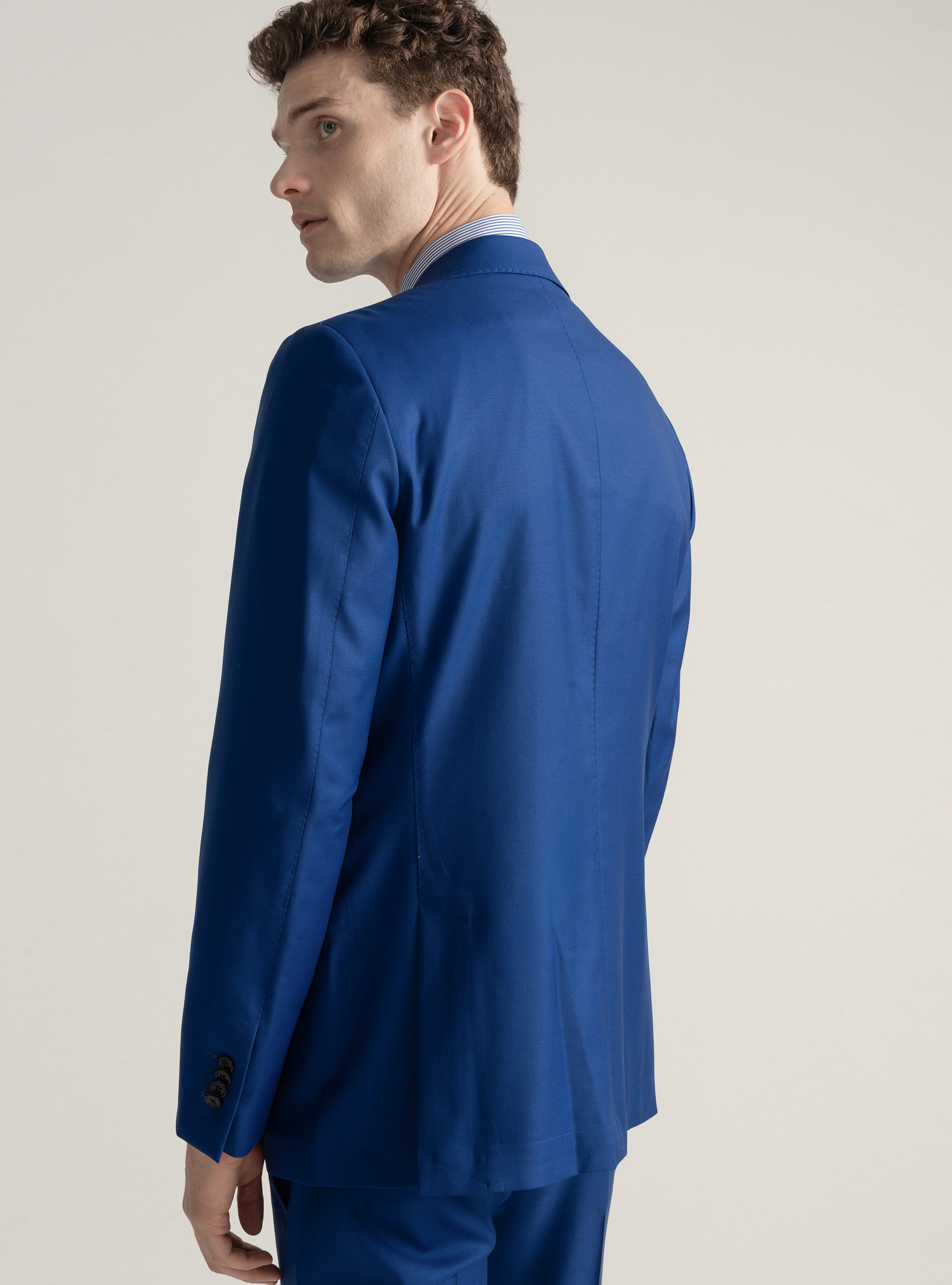 Americana de traje de pura lana Vitale Barberis Canonico, AZUL ROYAL