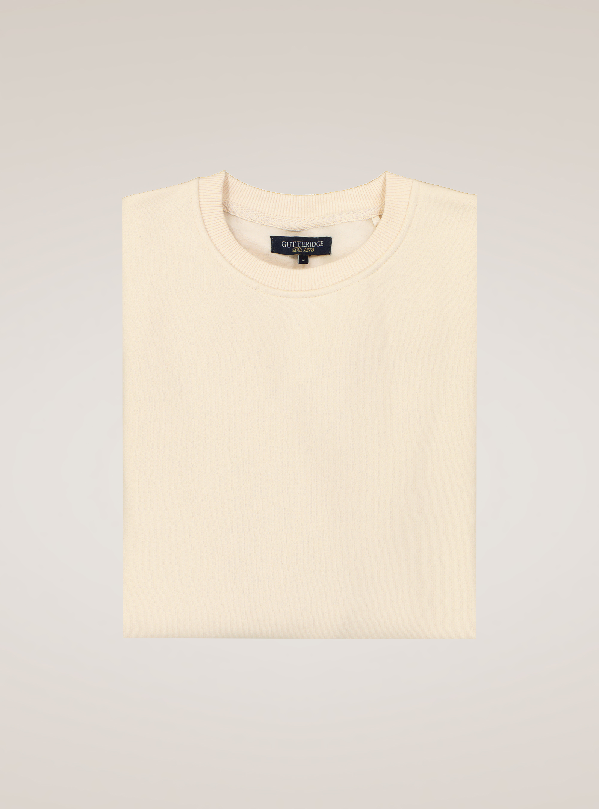 Felpa girocollo in misto cotone, PANNA