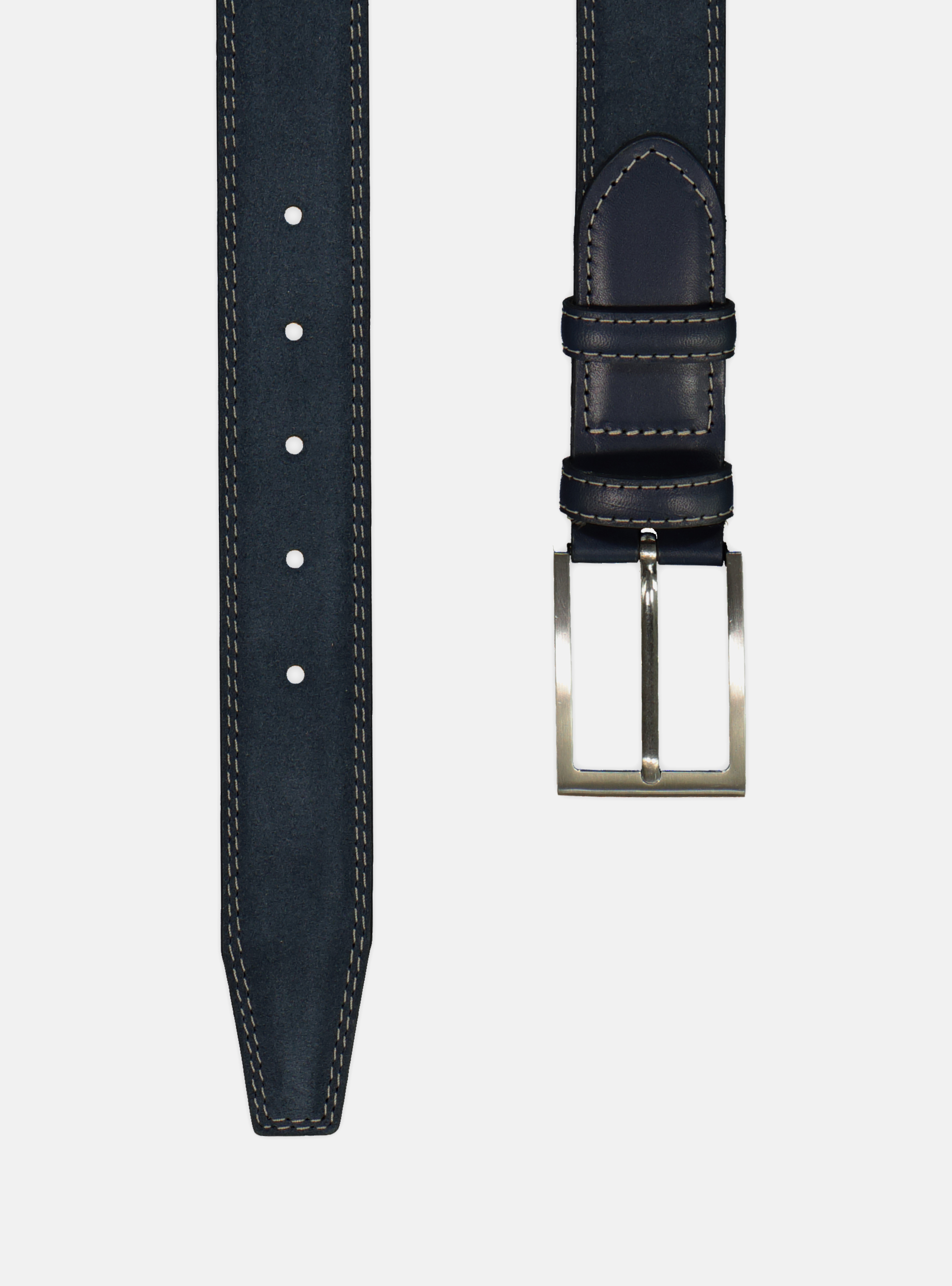 SUEDE LEATHER BELT, BLUE NAVY