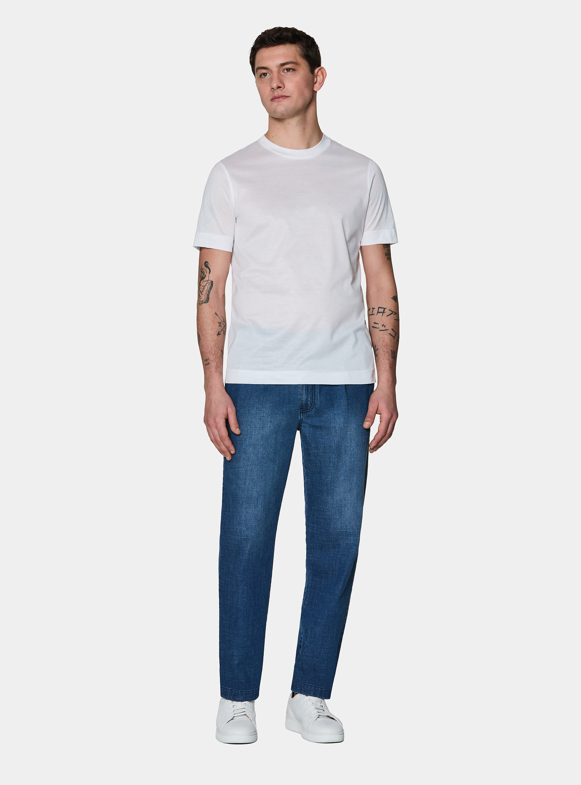 Short-sleeved T-shirt in lisle yarn, WHITE