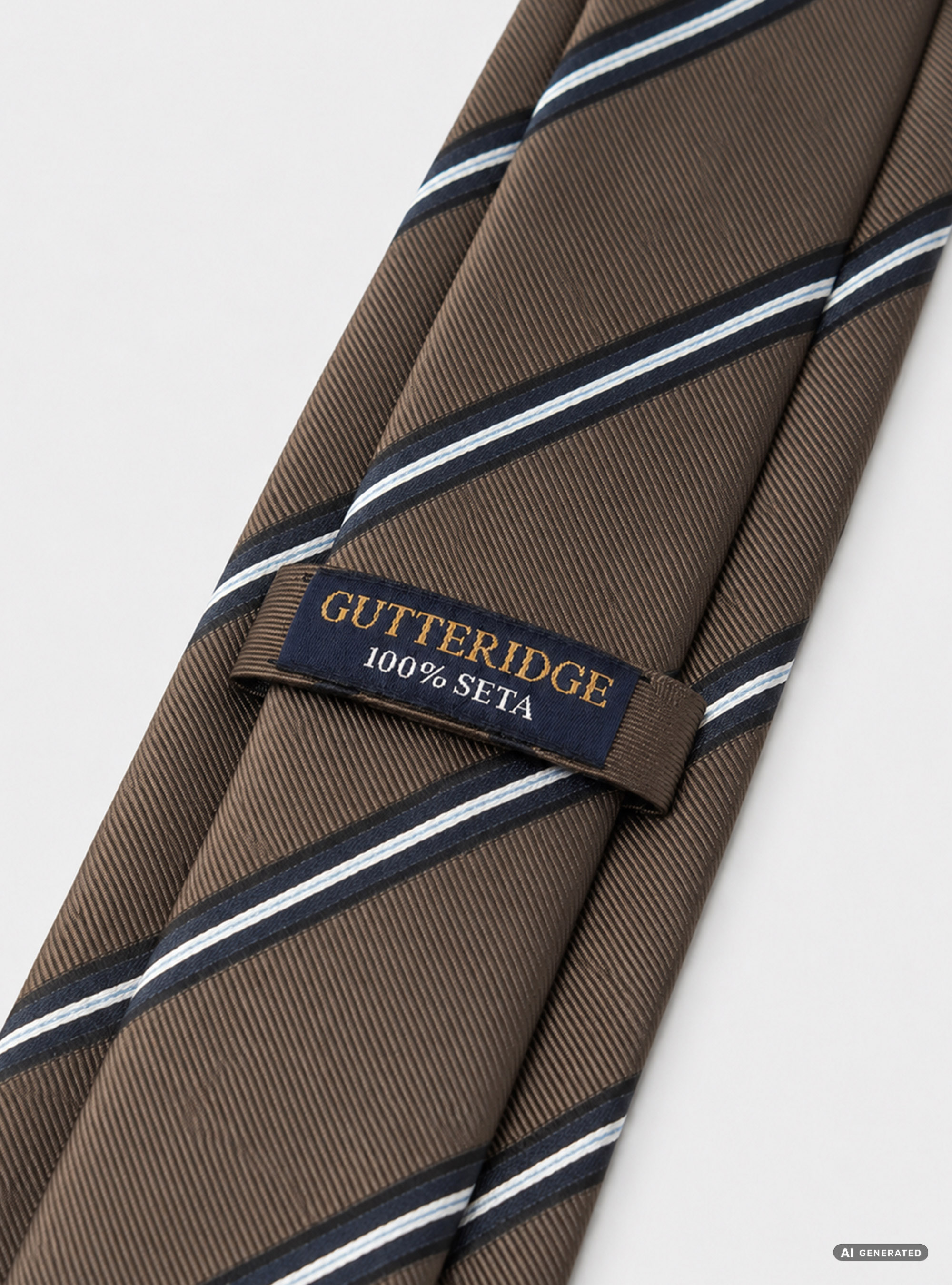 Cravatta in twill di seta rigata, BROWN