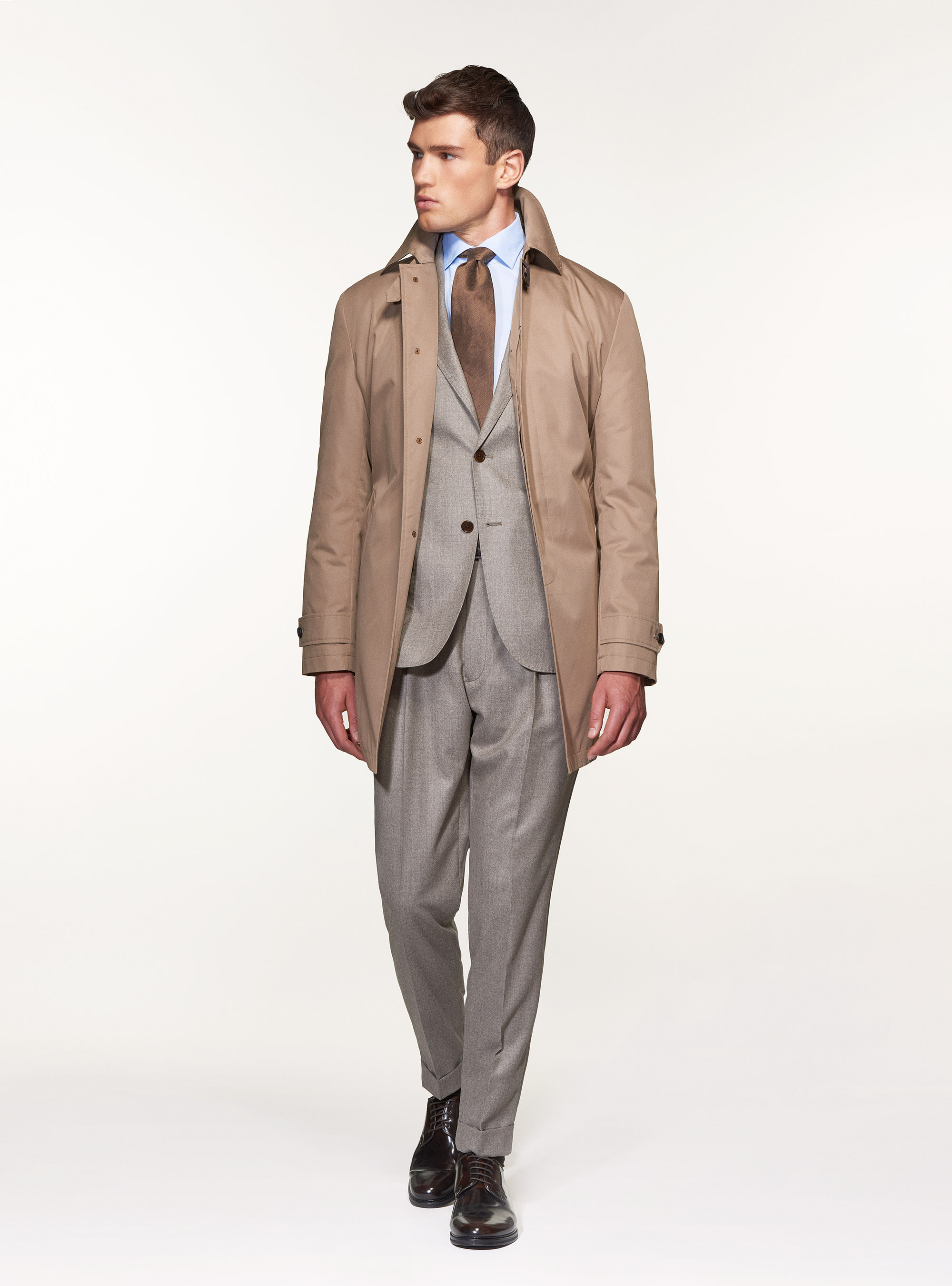 Giacca per abito in flanella di lana superfine 120's Vitale Barberis Canonico, SABBIA