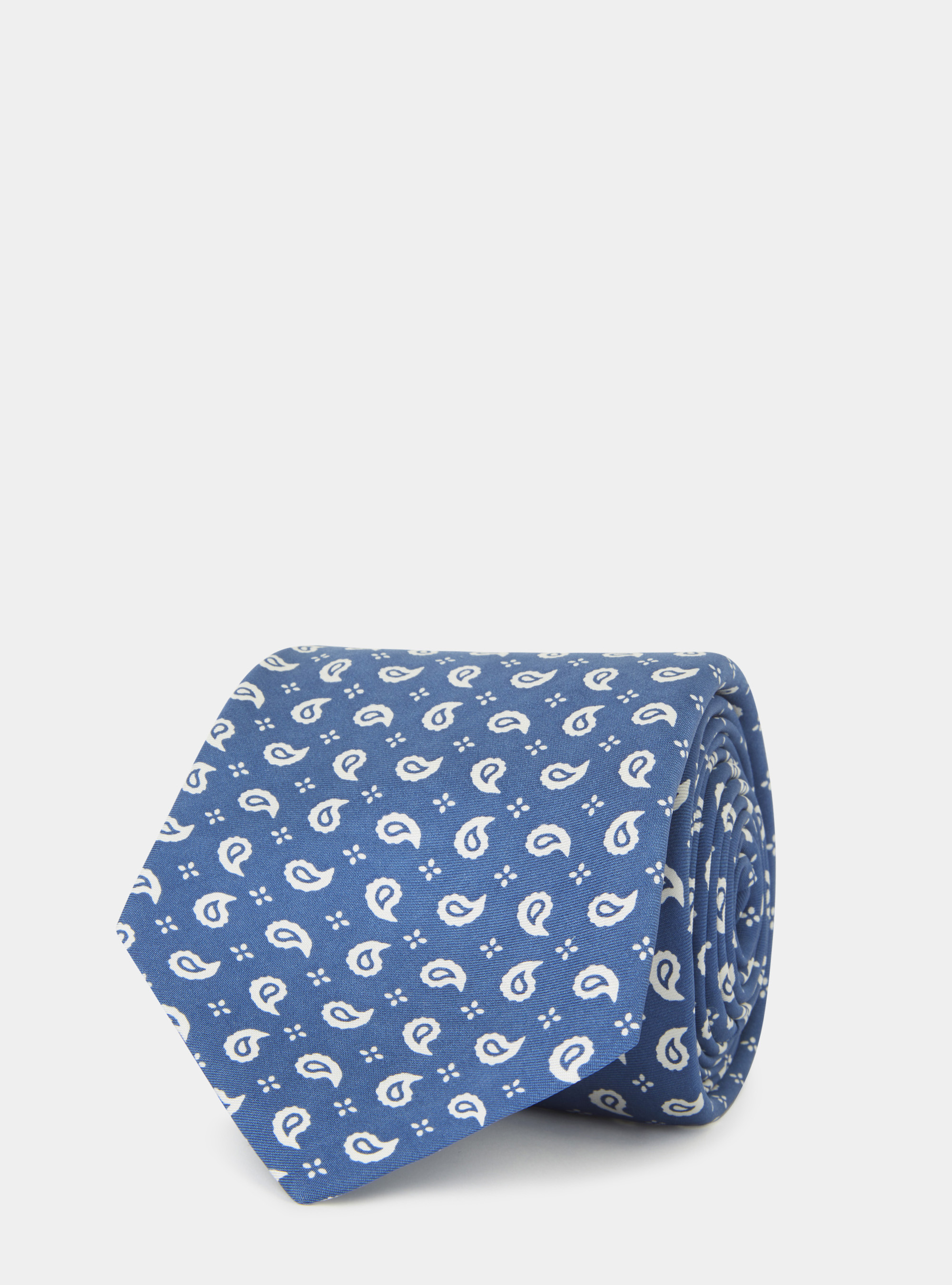 Cravatta in seta stampa paisley, INCHIOSTRO