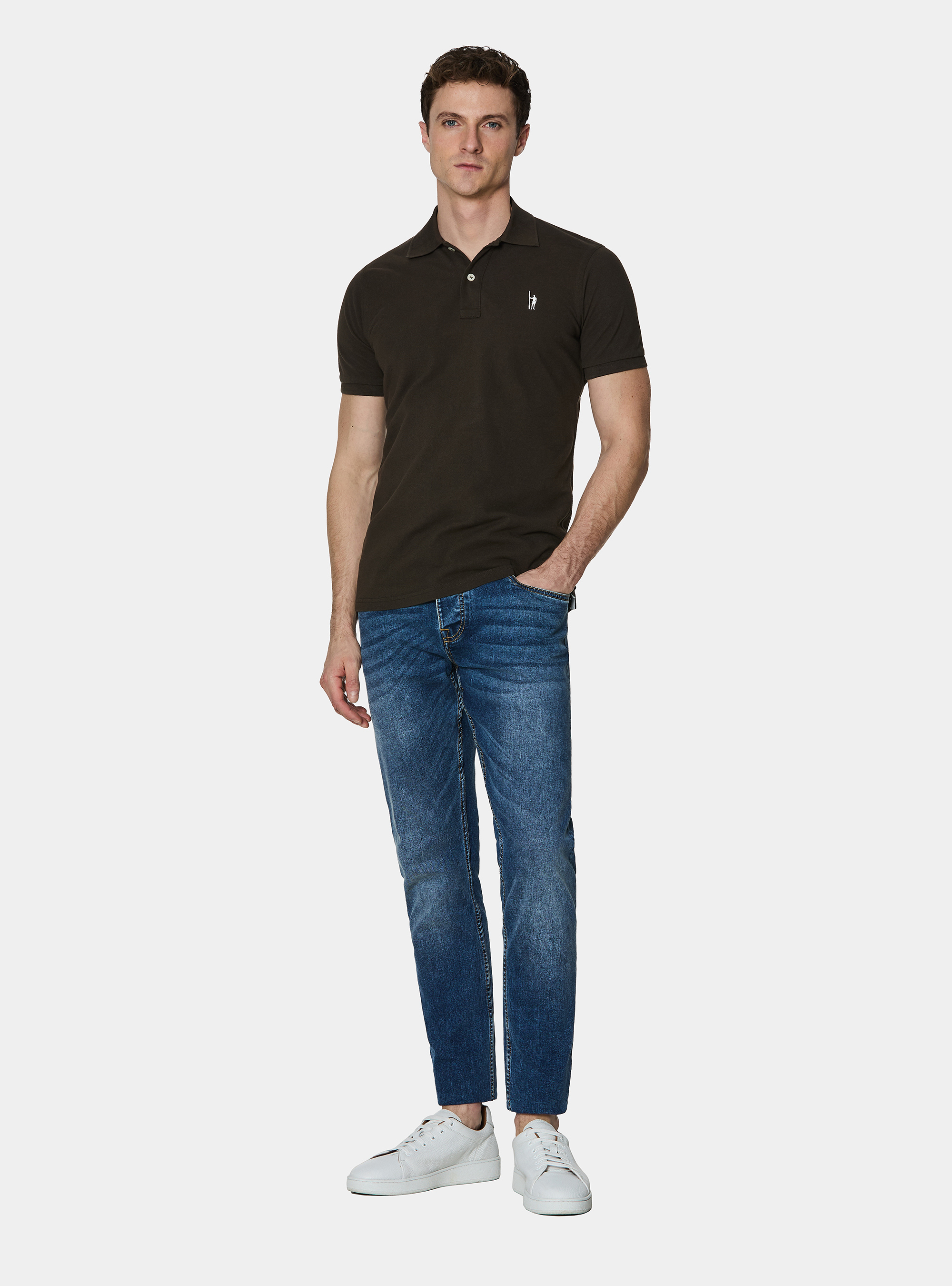 Classic piqu&eacute; polo shirt, BROWN