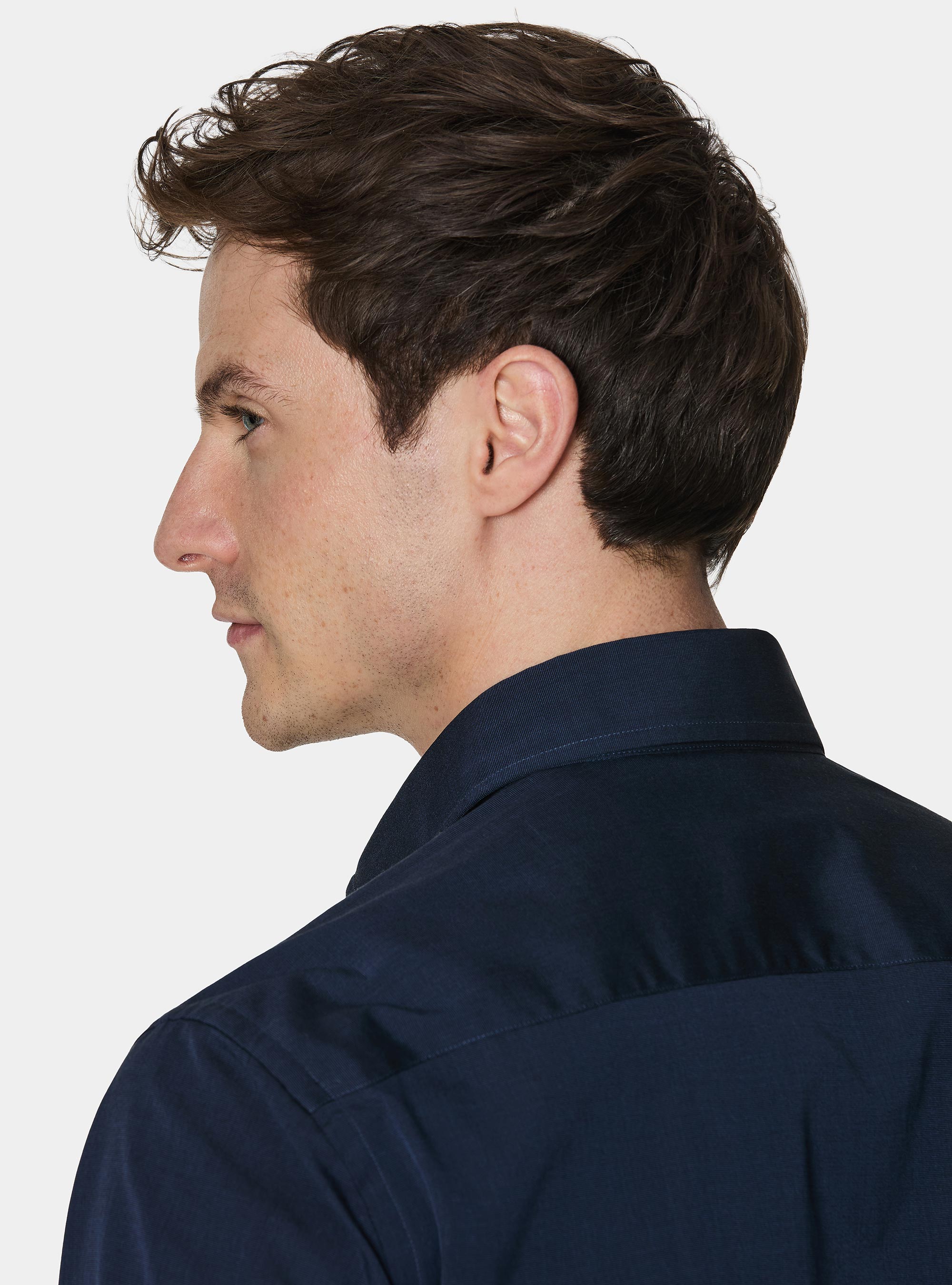 Baumwollhemd fil a fil, NAVY 0218C