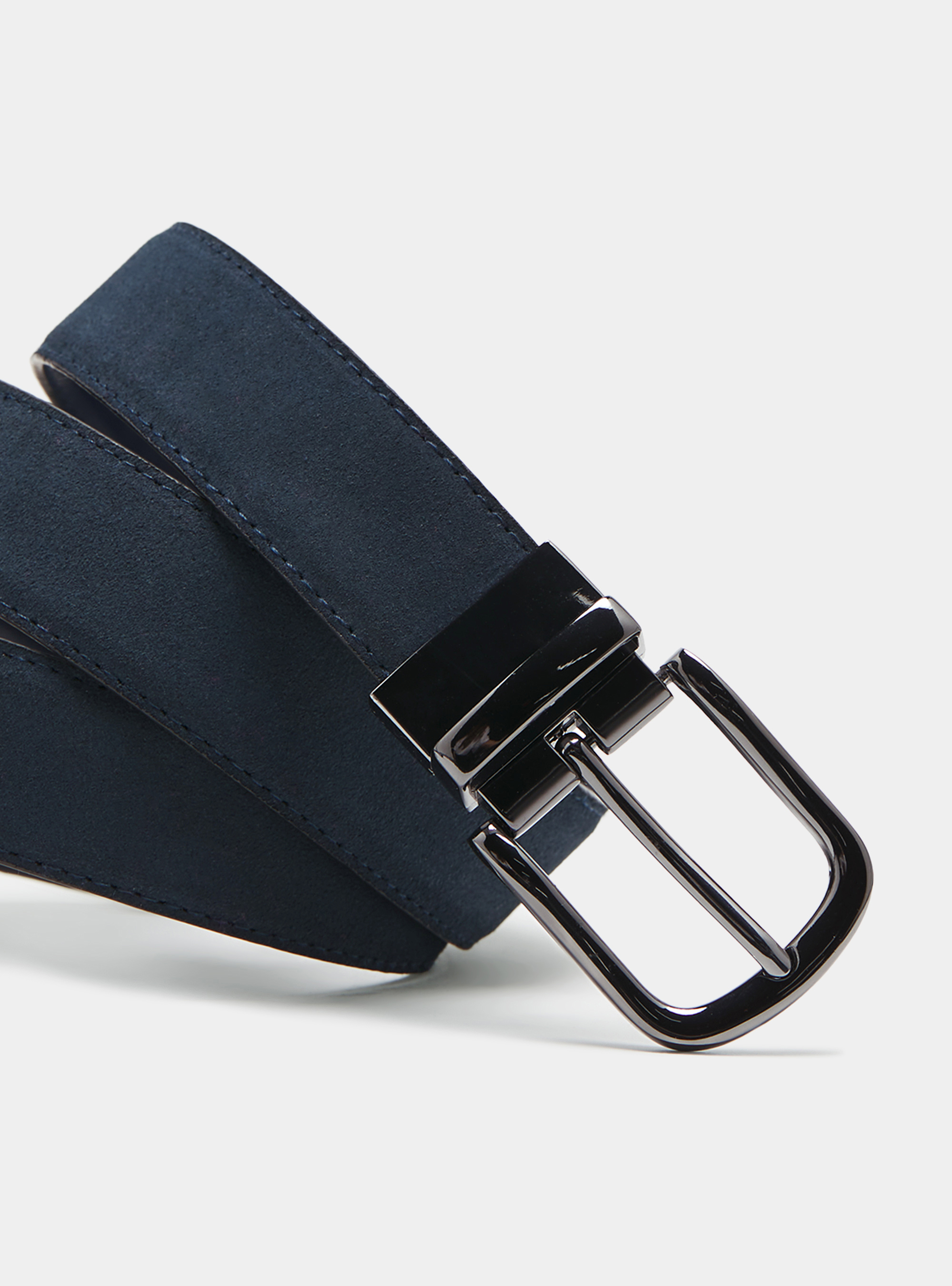 Reversible leather and suede belt, INK