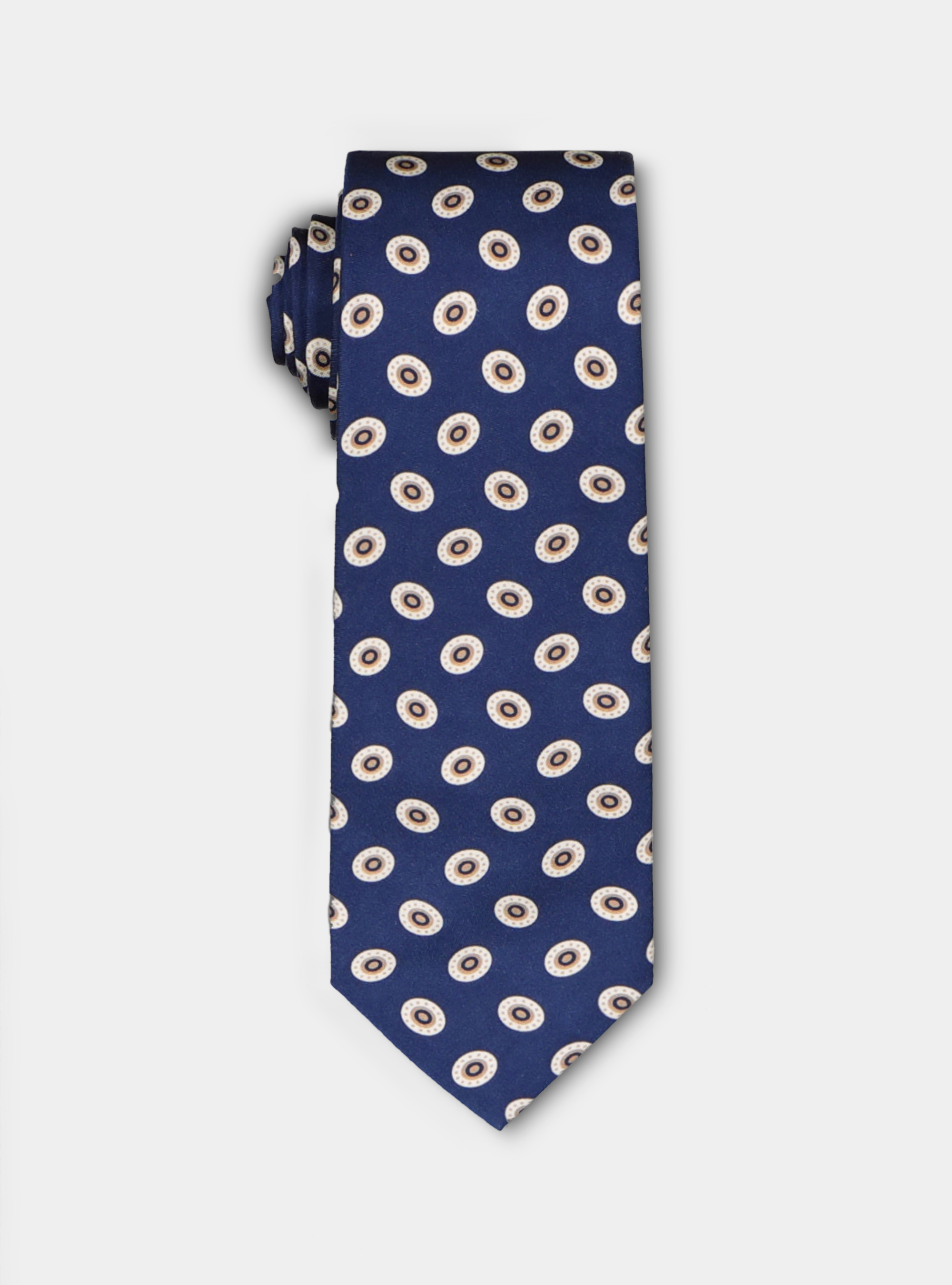 Cravatta in seta con fantasia stampata, BLU