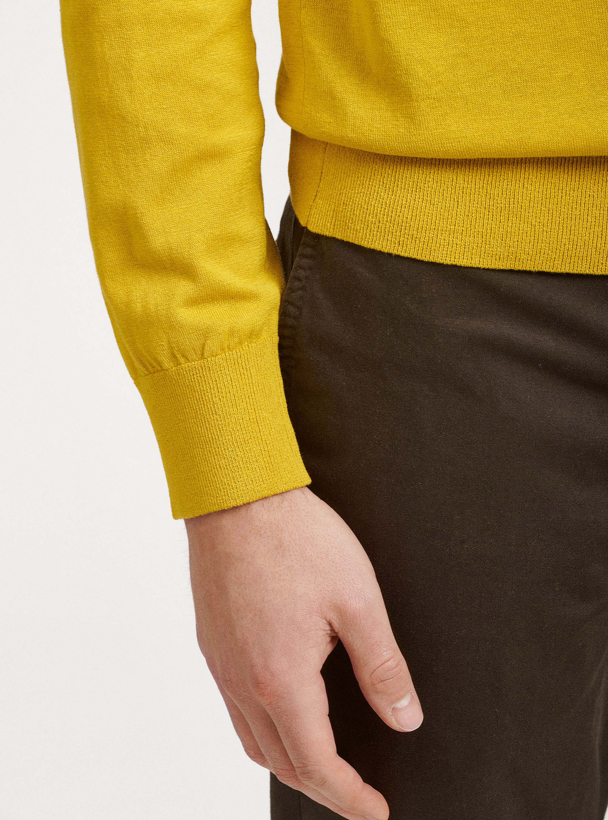 Punto de seda y algod&oacute;n con cuello redondo, 0711C OCRA