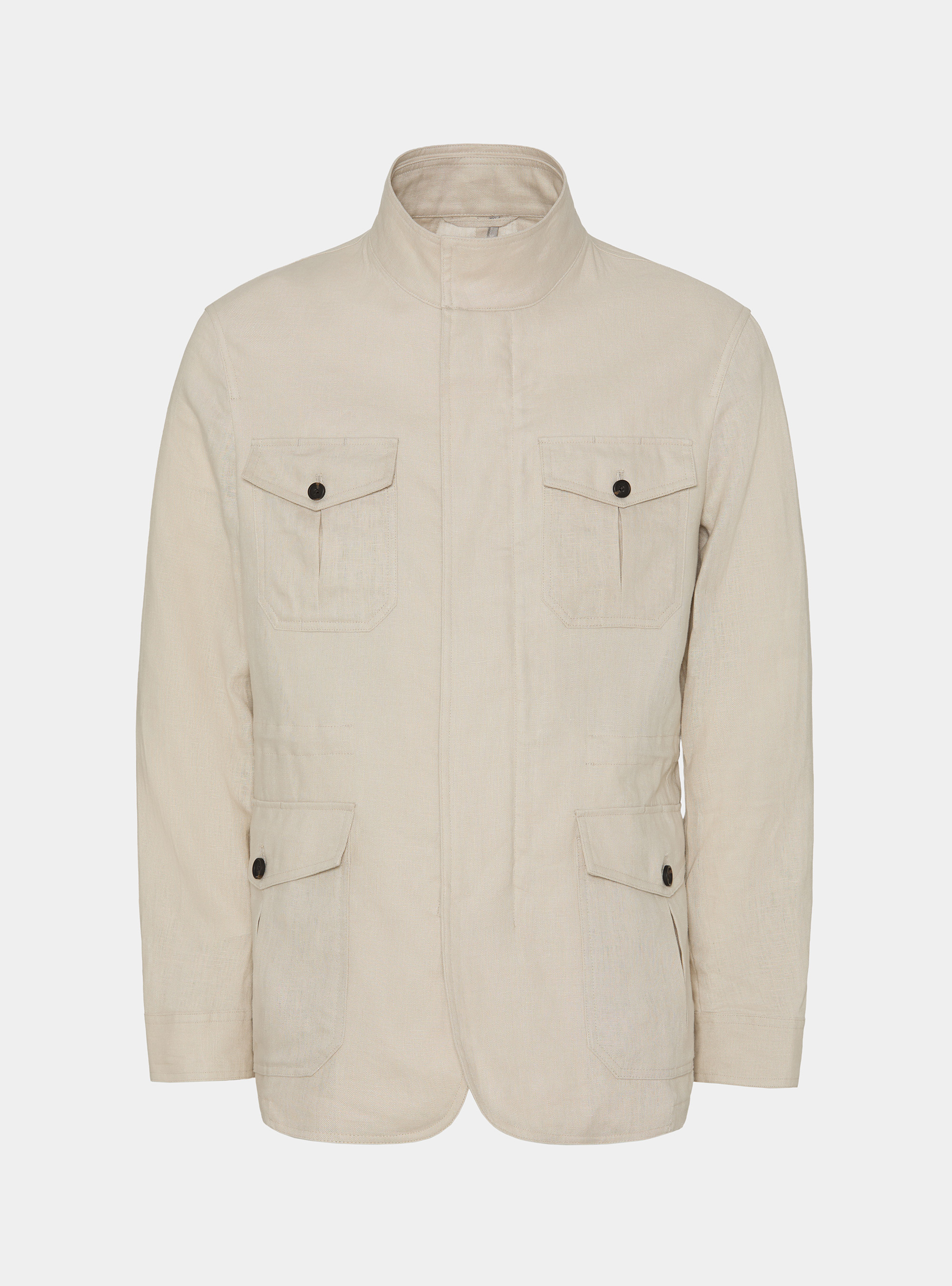 Field jacket in lino, ECRU