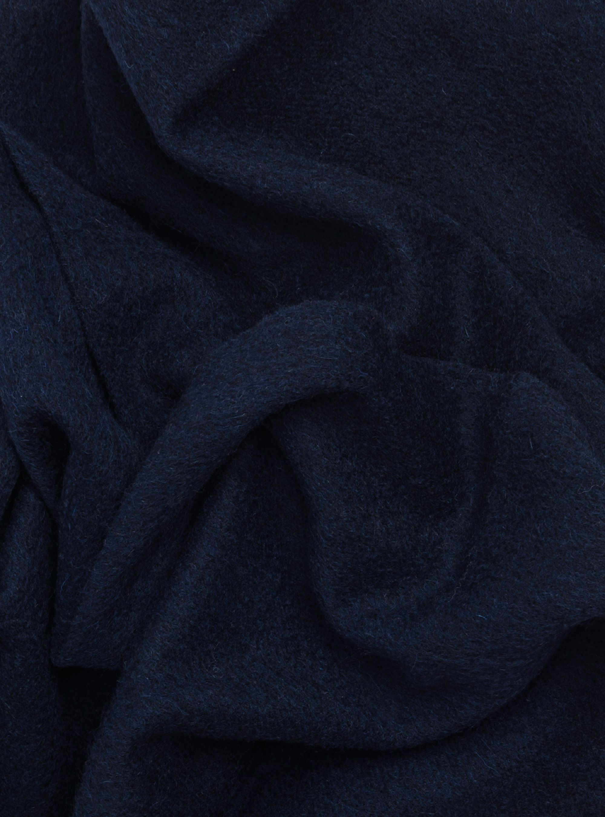 Sciarpa in lana cashmere con bordino a contrasto, BLU NAVY