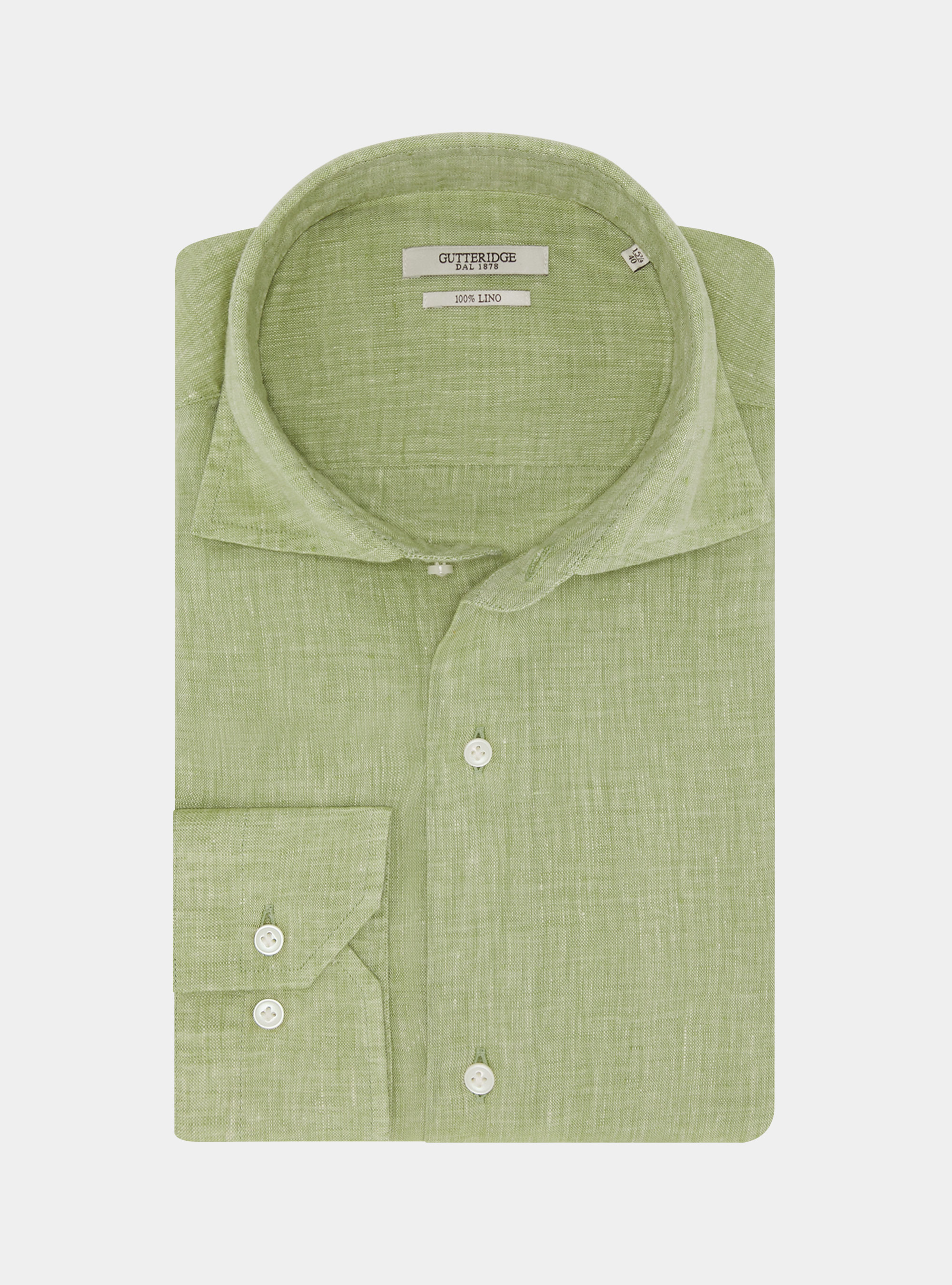 Camicia in puro lino, VERDE PISTACCHIO 0616C