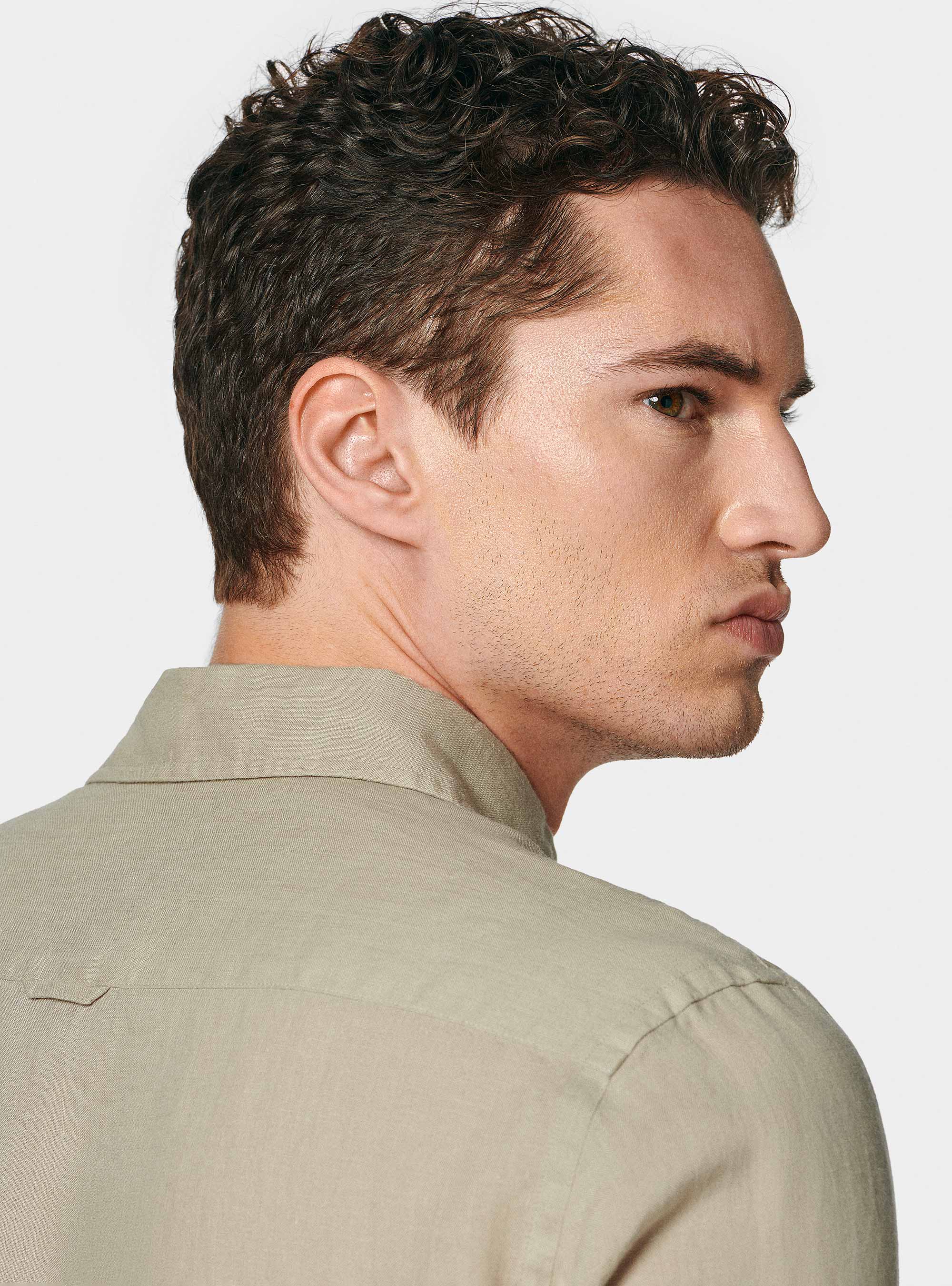 Camicia in puro lino, SABBIA