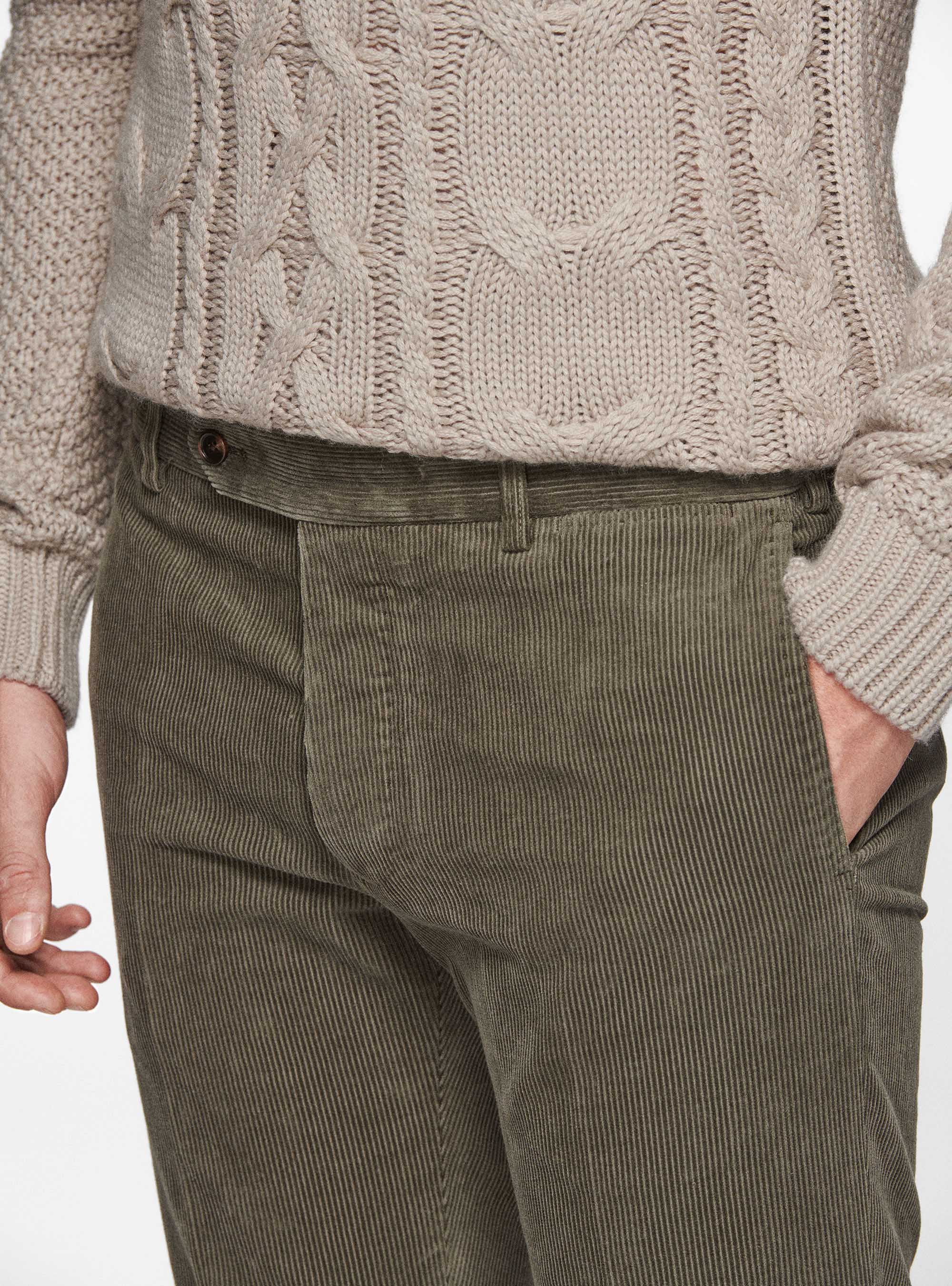 Pantaloni in velluto, VERDE