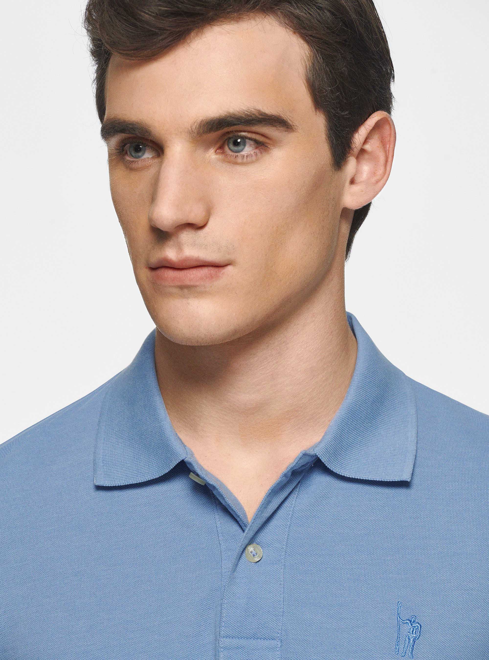 Polo classique en piqu&eacute;, BLEU CIEL