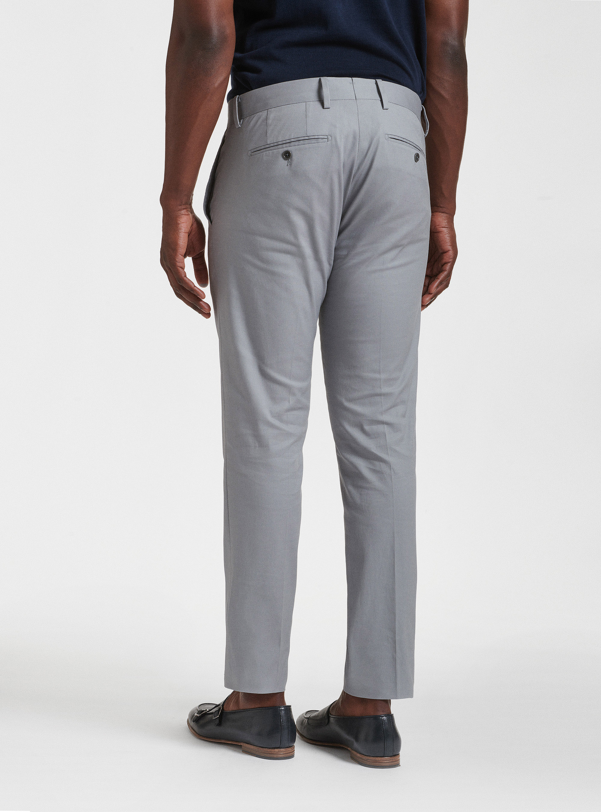 Pantaloni per abito in cotone armaturato, GRIGIO CHIARO MELANGE