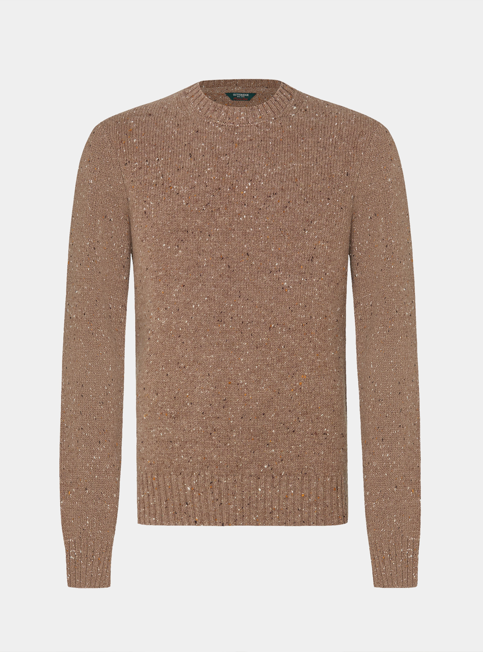 Crew-neck sweater in wool blend, MUD