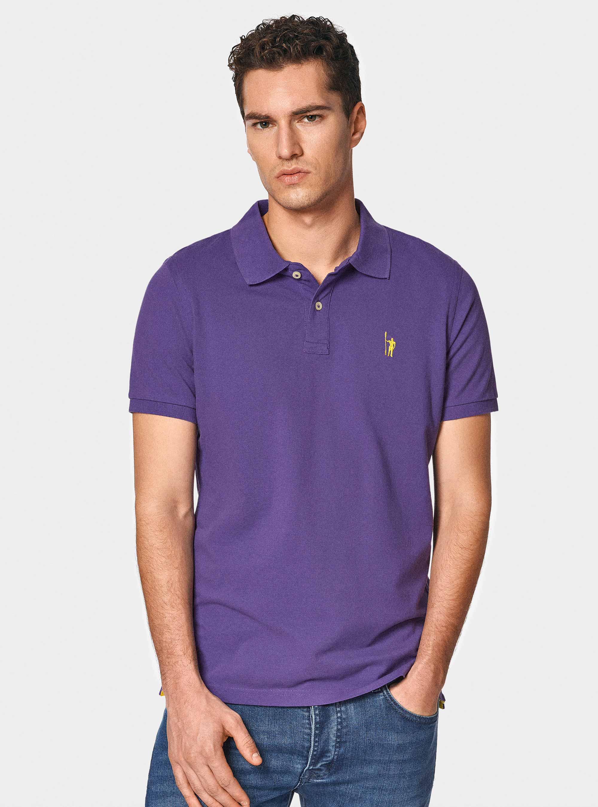 Polo clásico de piqué, VIOLETA CLARO