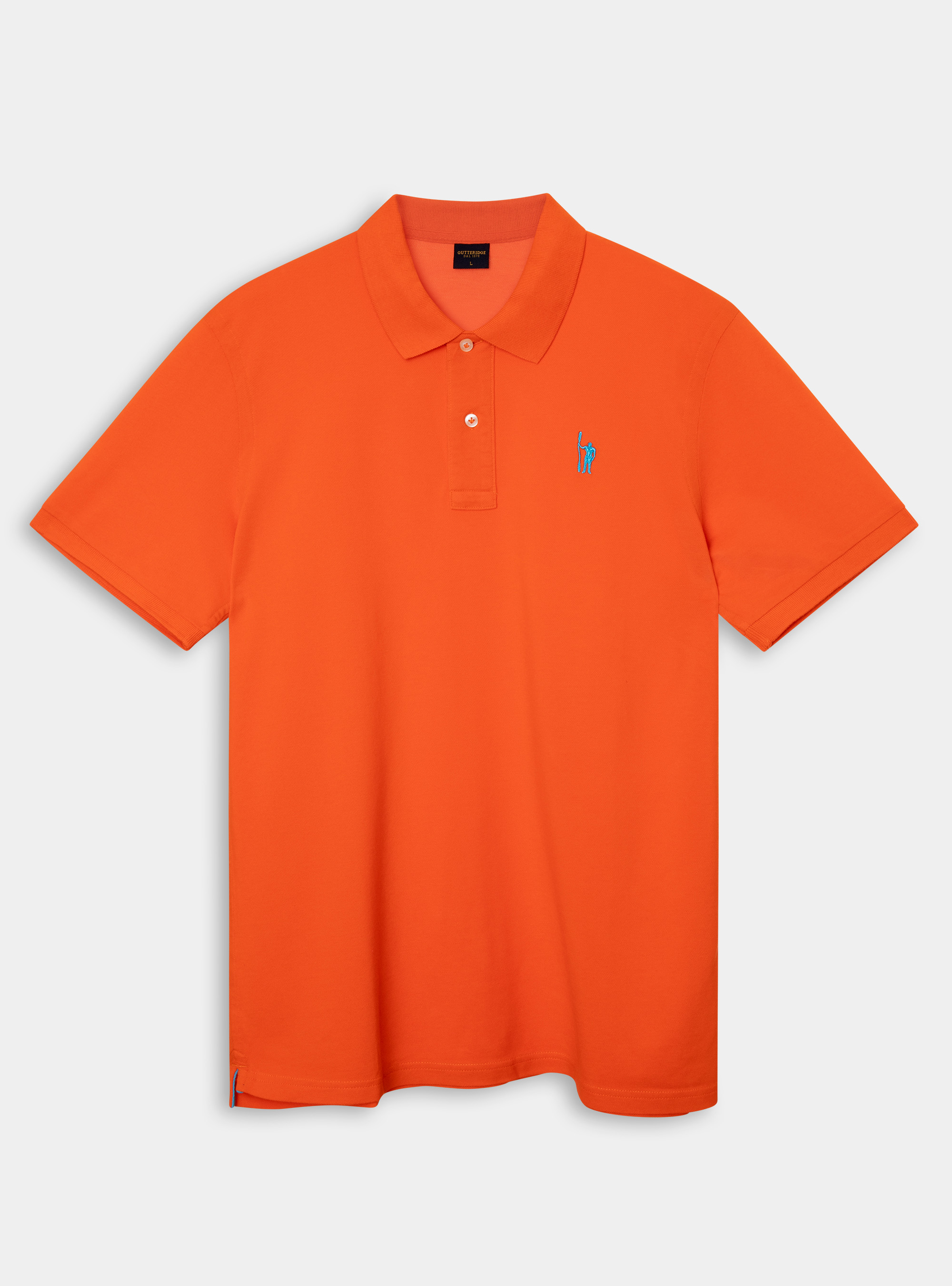 Classic cotton pique polo with embroidery, ORANGE