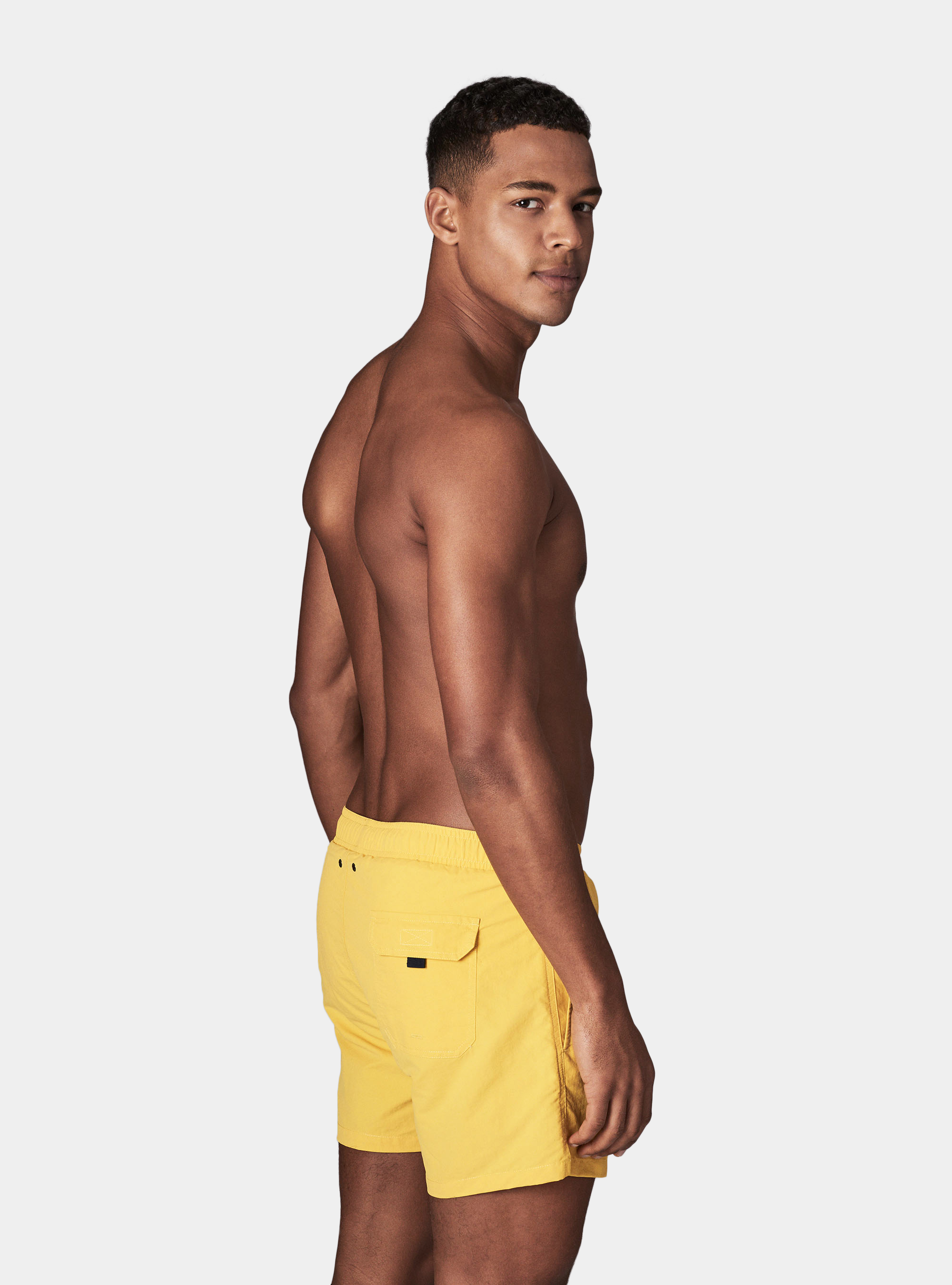 Basic solid colour swimsuit, YELLOW