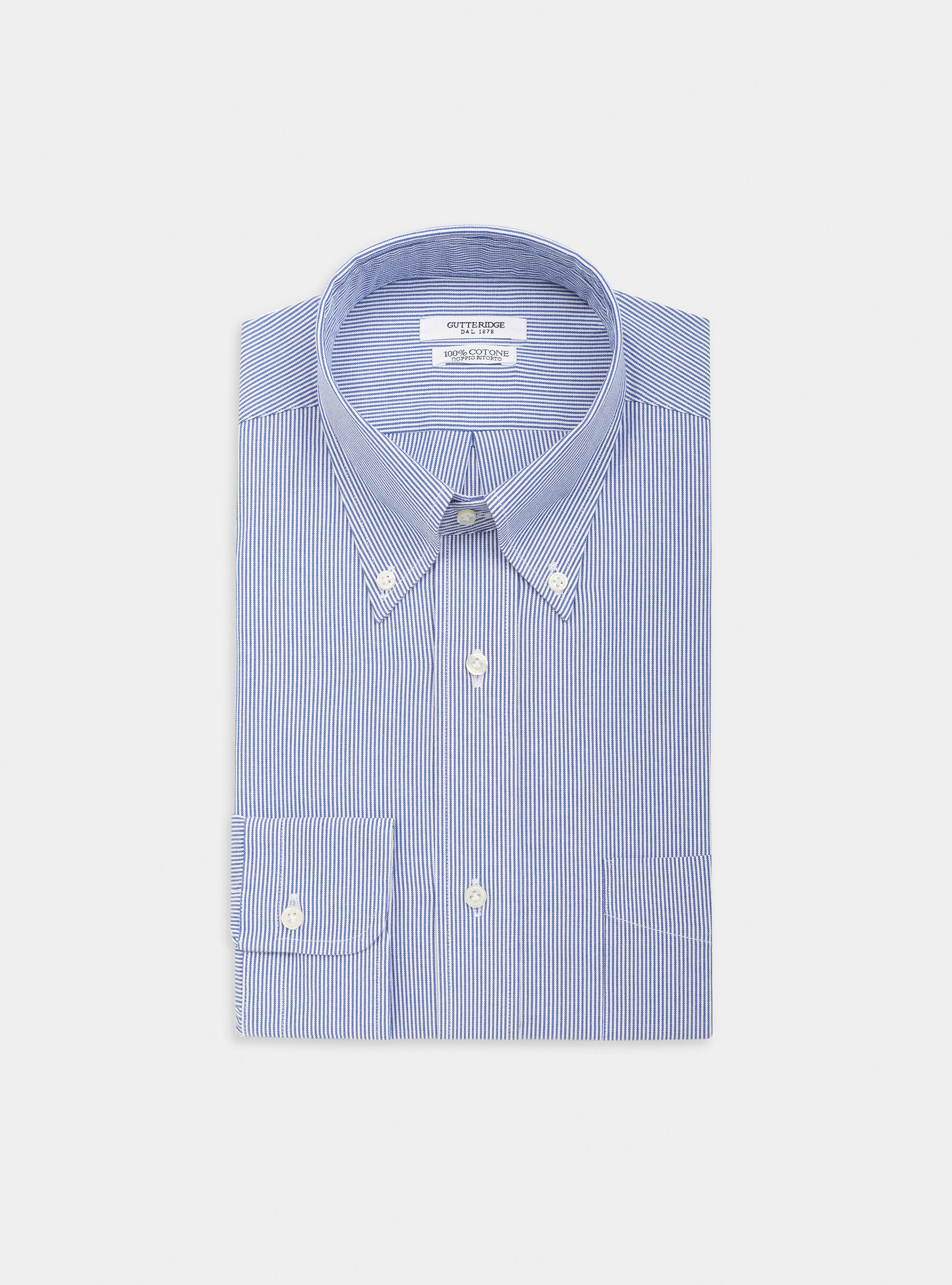 Camicia comfort con collo button down in oxford di cotone rigato