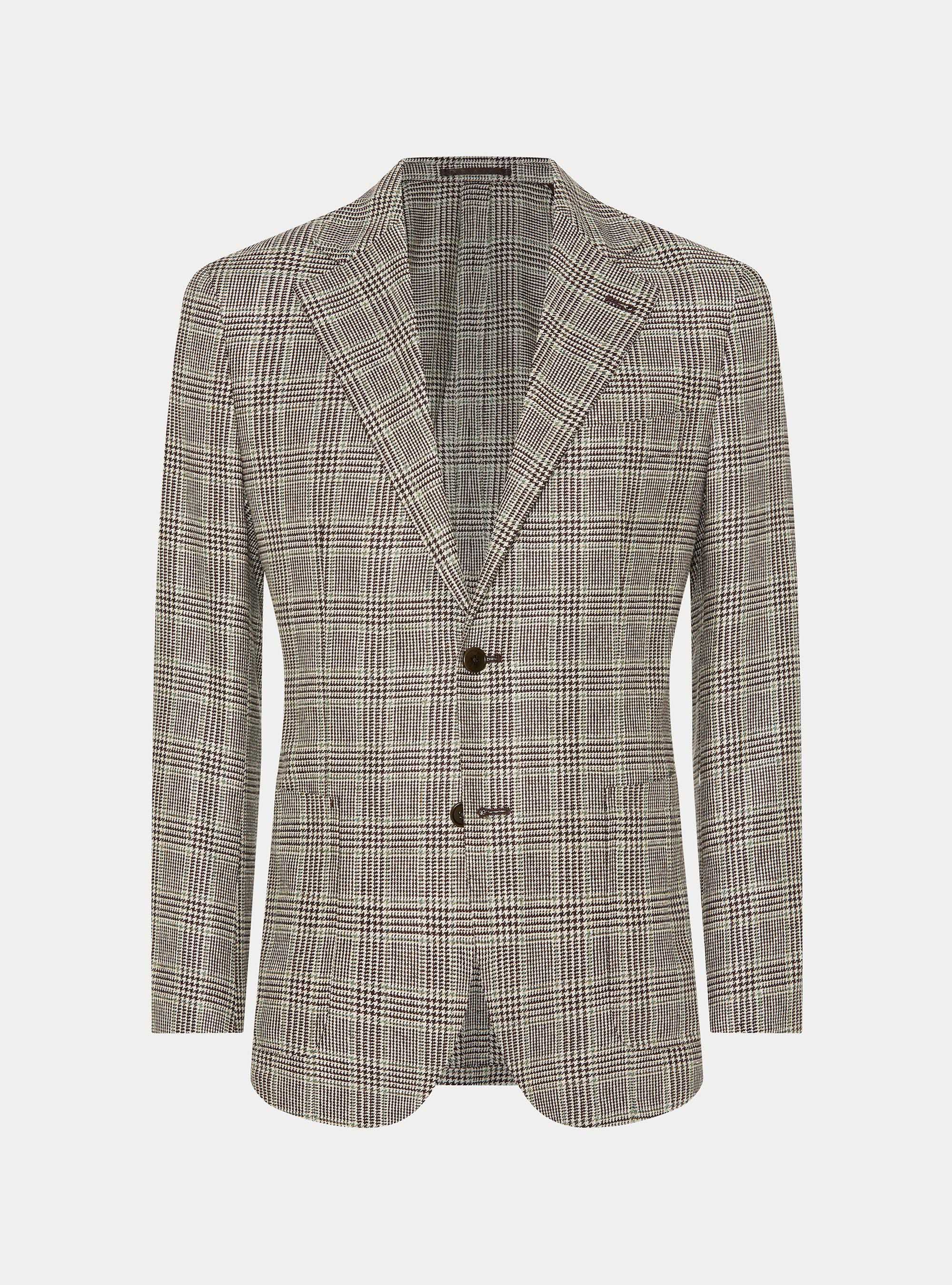 Giacca fantasia in pura seta, FANGO