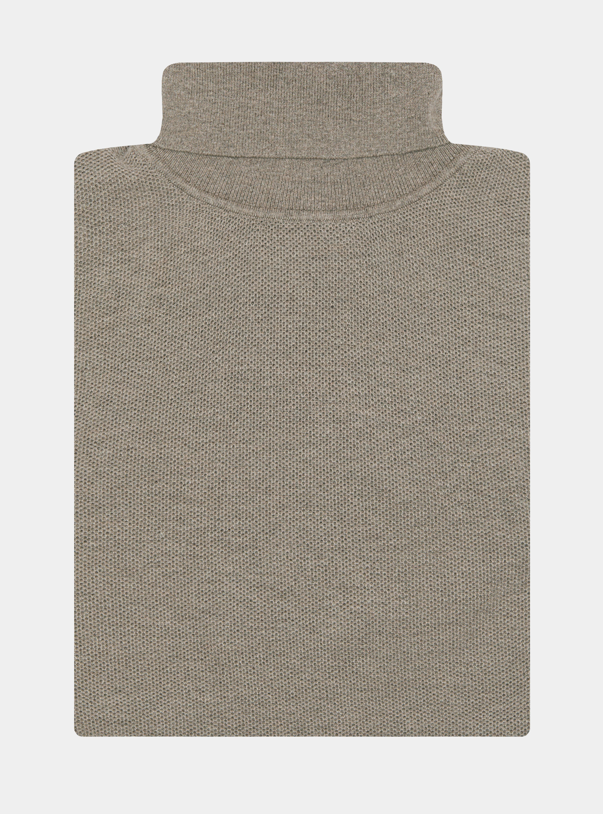 Dolcevita nido d'ape in cotone cashmere, FANGO