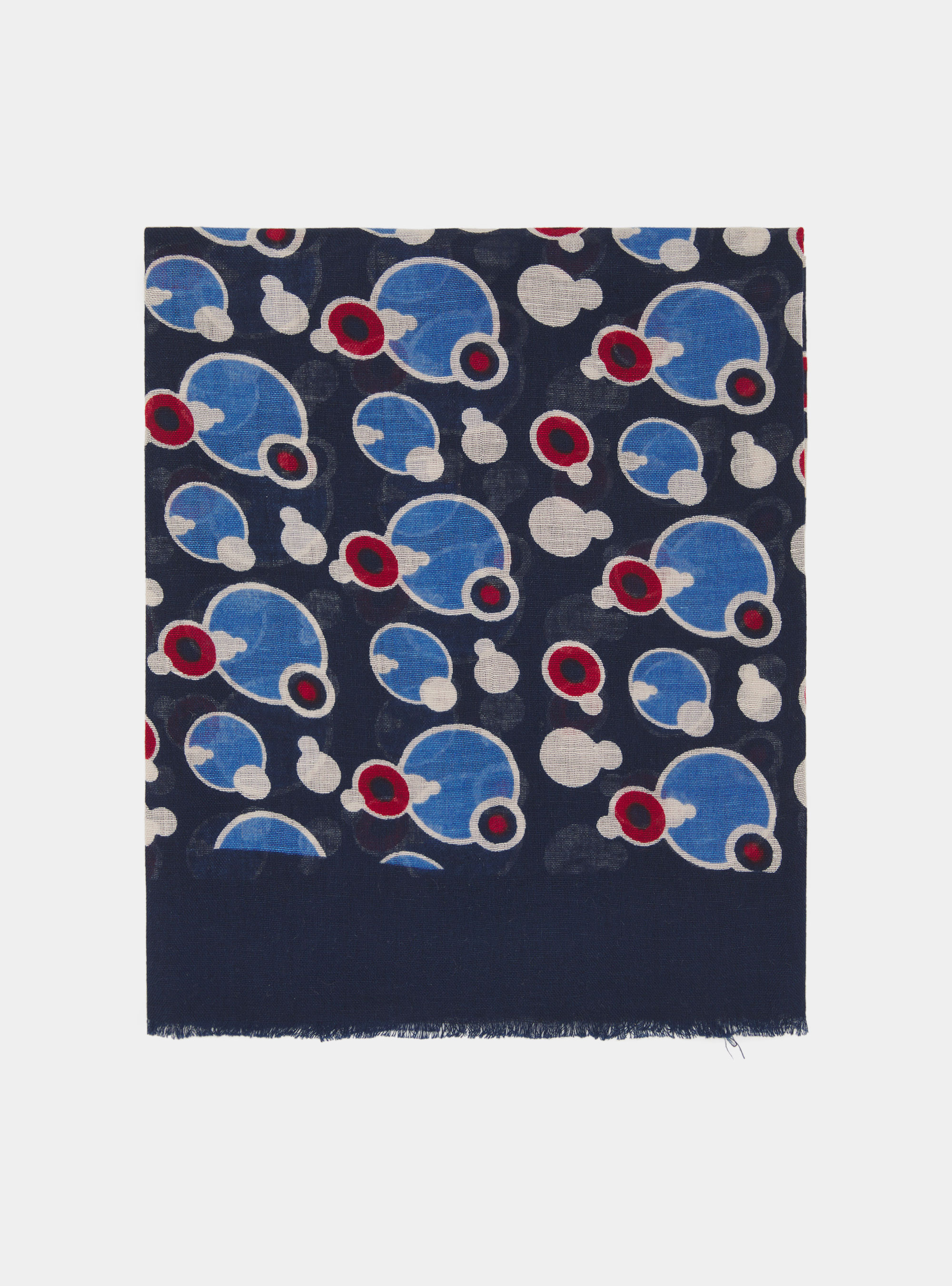 Sciarpa in cotone fantasia, BLU