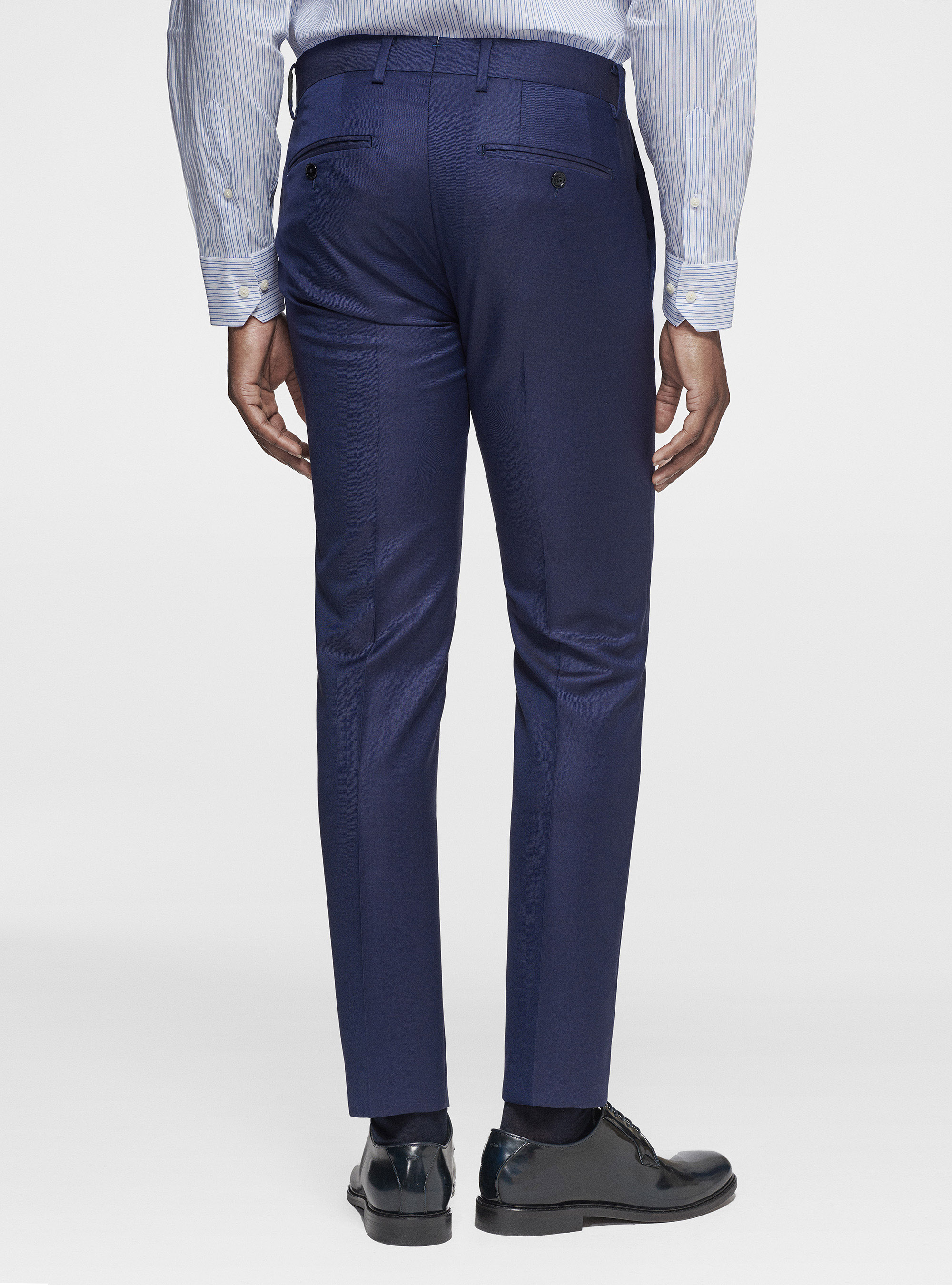 Pantaloni in pura lana superfine 110's, BASALTO