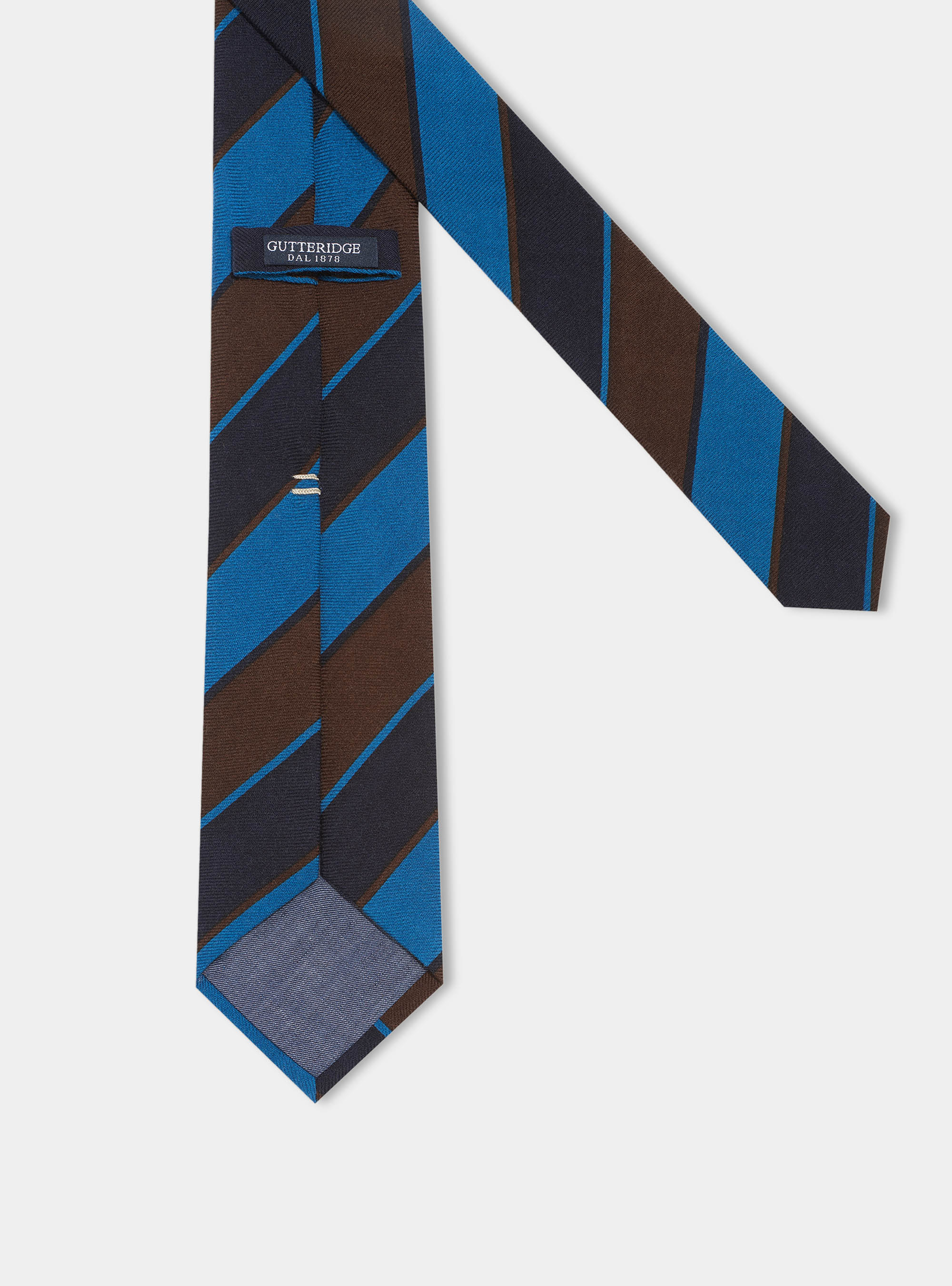 Cravatta regimental in 100% lana, BLU NAVY