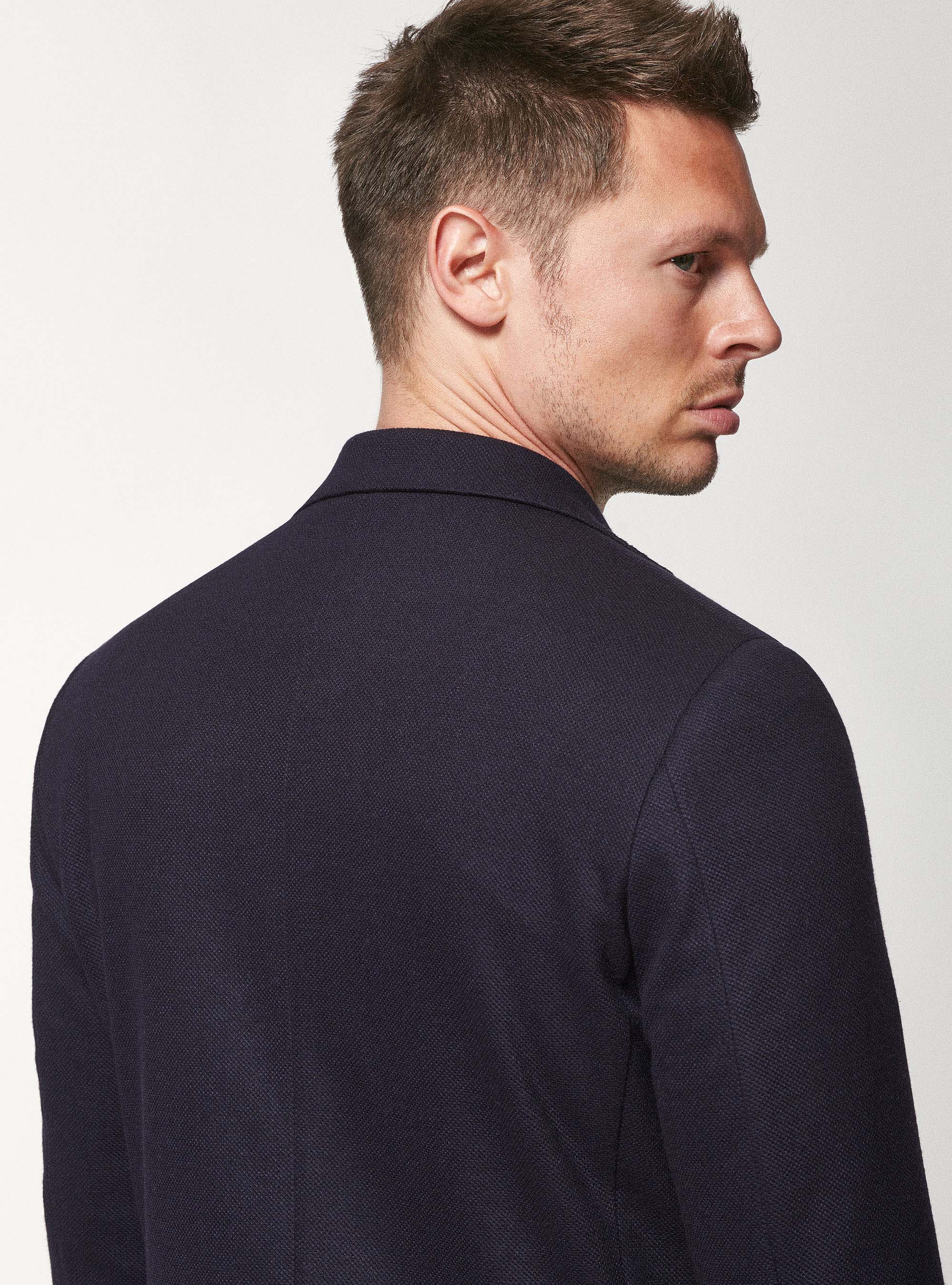 Giacca sfoderata in jersey, BLU NAVY