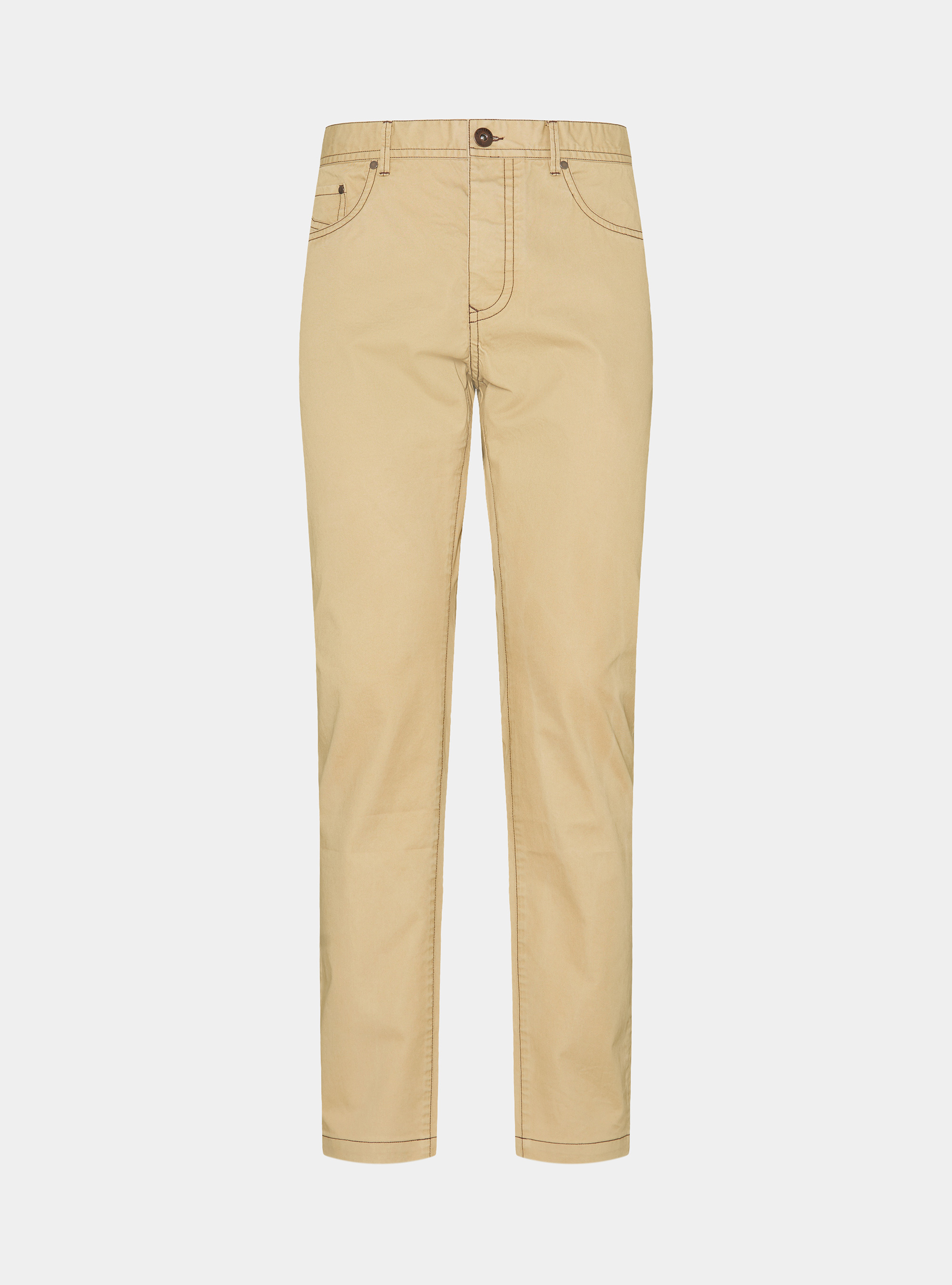 Pantaloni slim fit in cotone lavato, GIALLO CHIARO 0784C