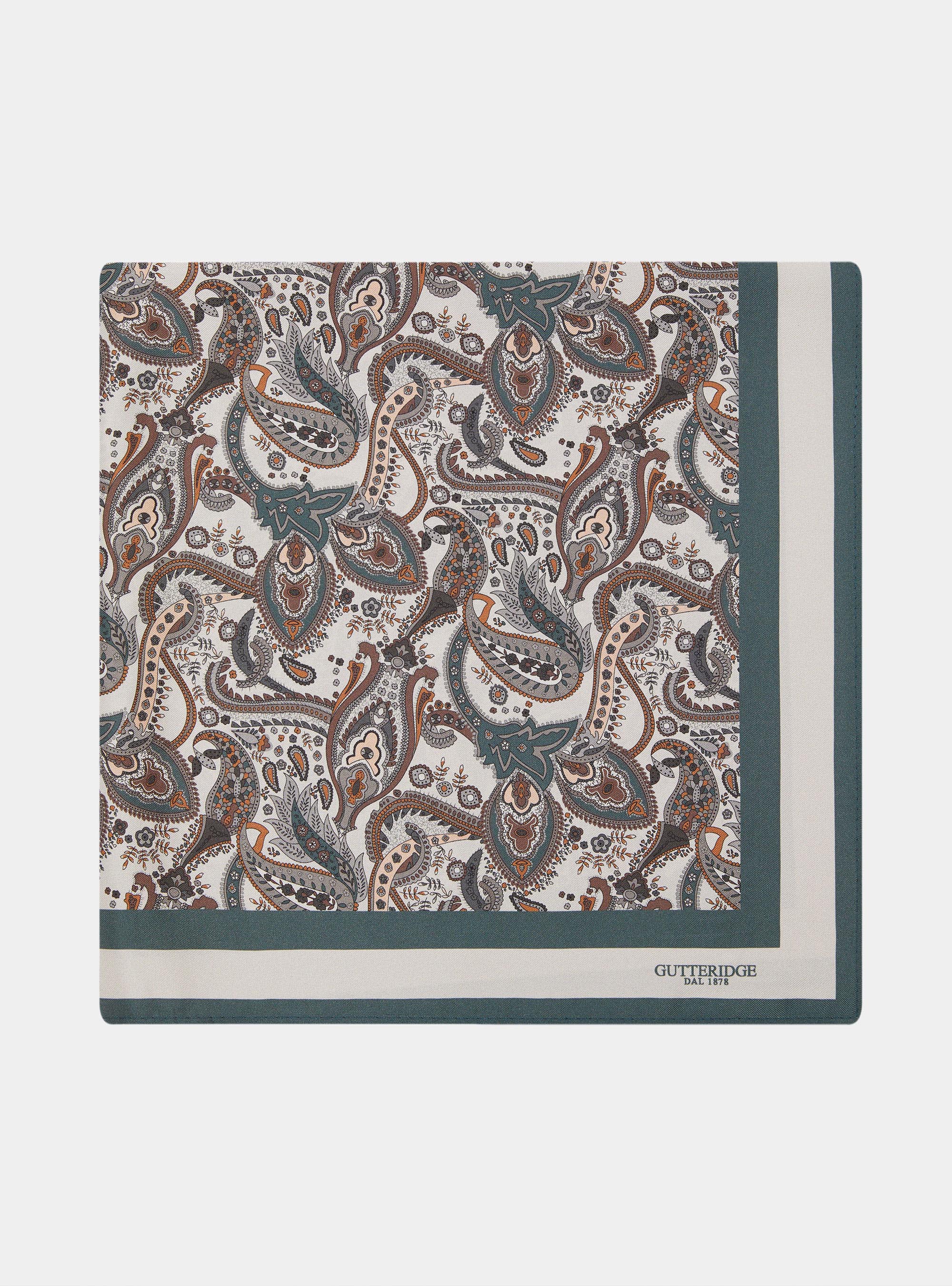 Foulard in seta stampa floreale, FANGO