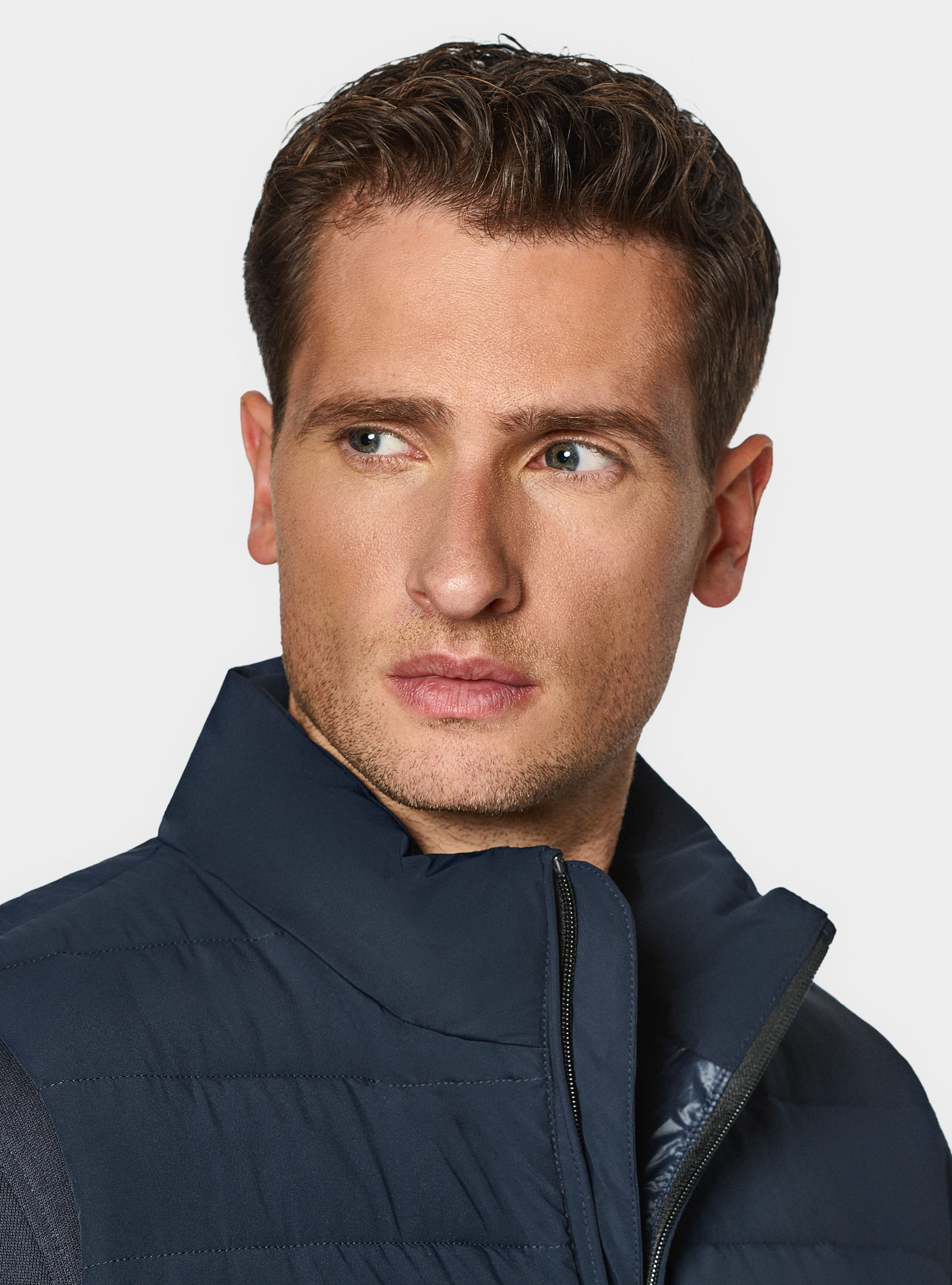 Quilted sleeveless, NAVY BLUE